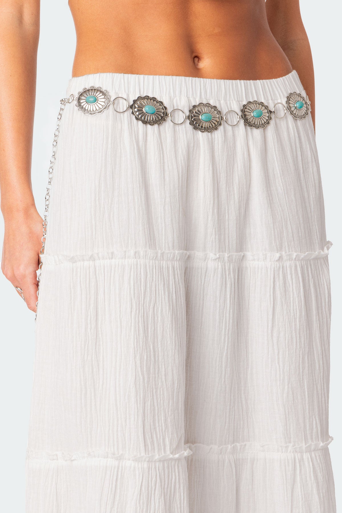 Turquoise Gem Pendant Belt-Milans Time