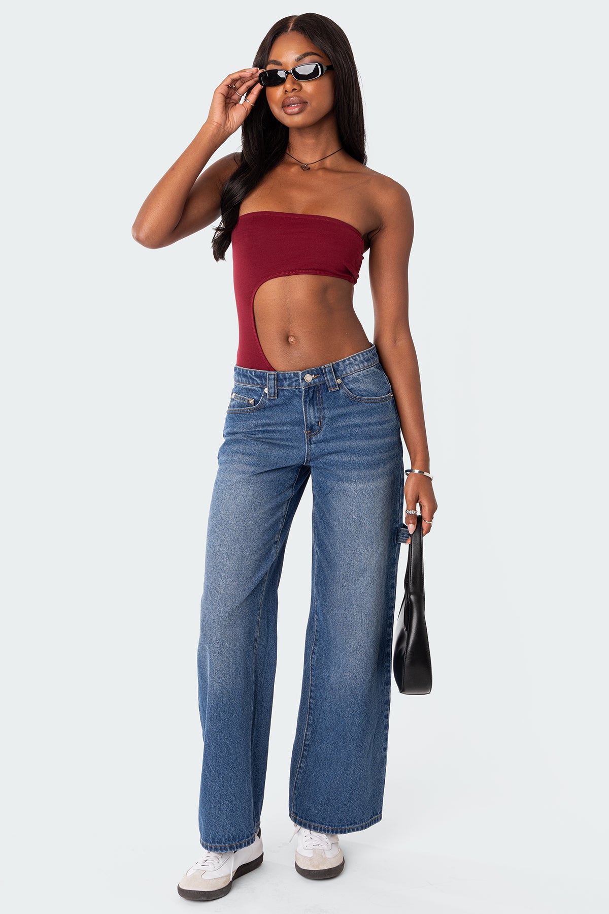 Indy Asymmetric Cut Out Bodysuit-Milans Time