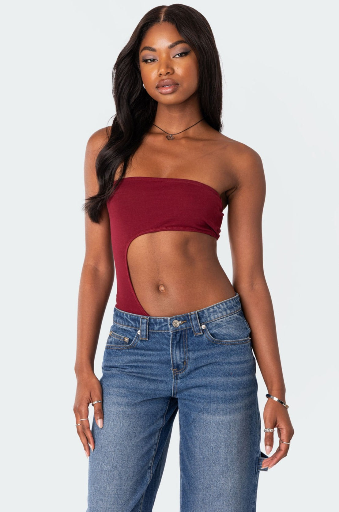 Indy Asymmetric Cut Out Bodysuit-Milans Time