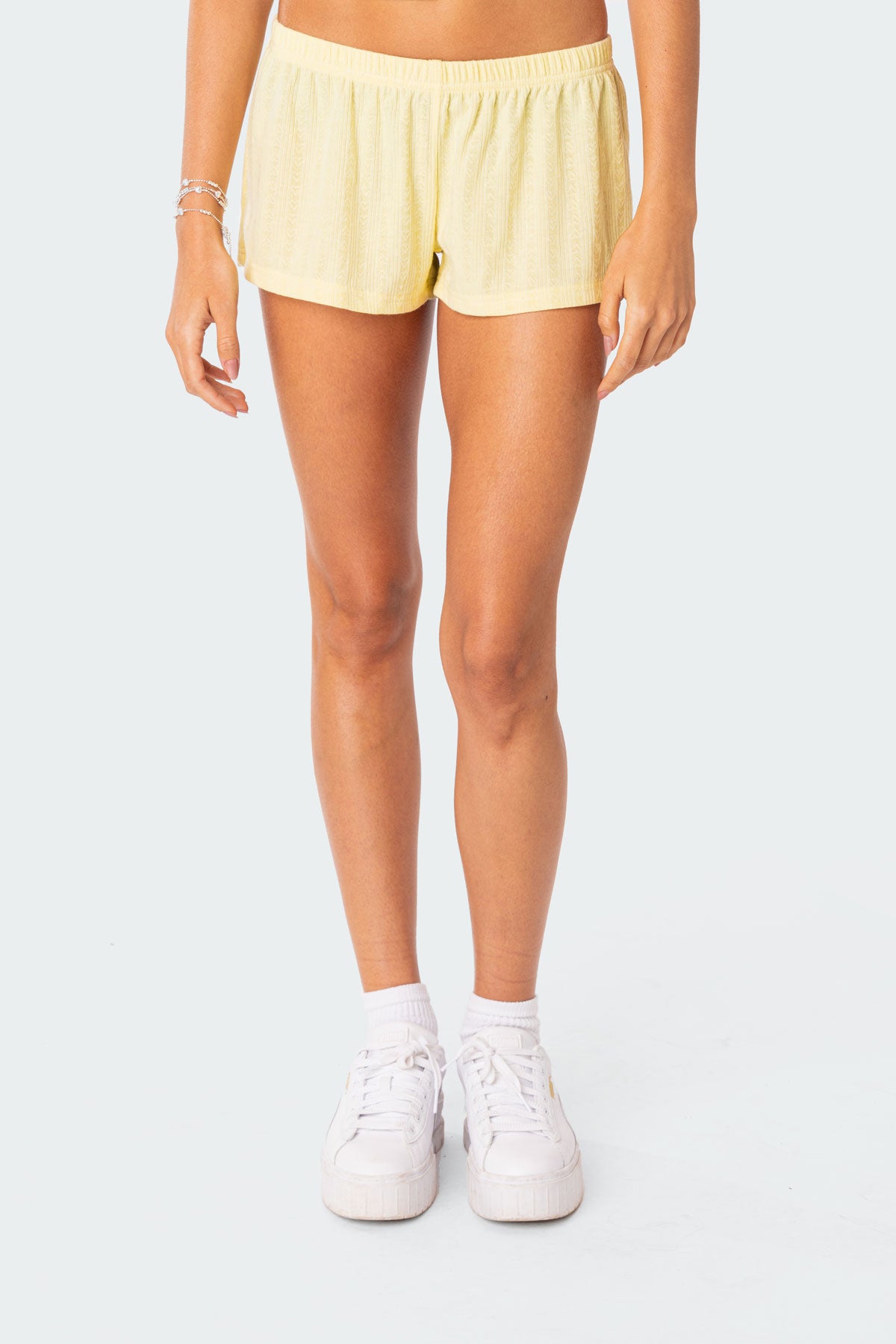 Irene Low Rise Pointelle Micro Shorts-Milans Time