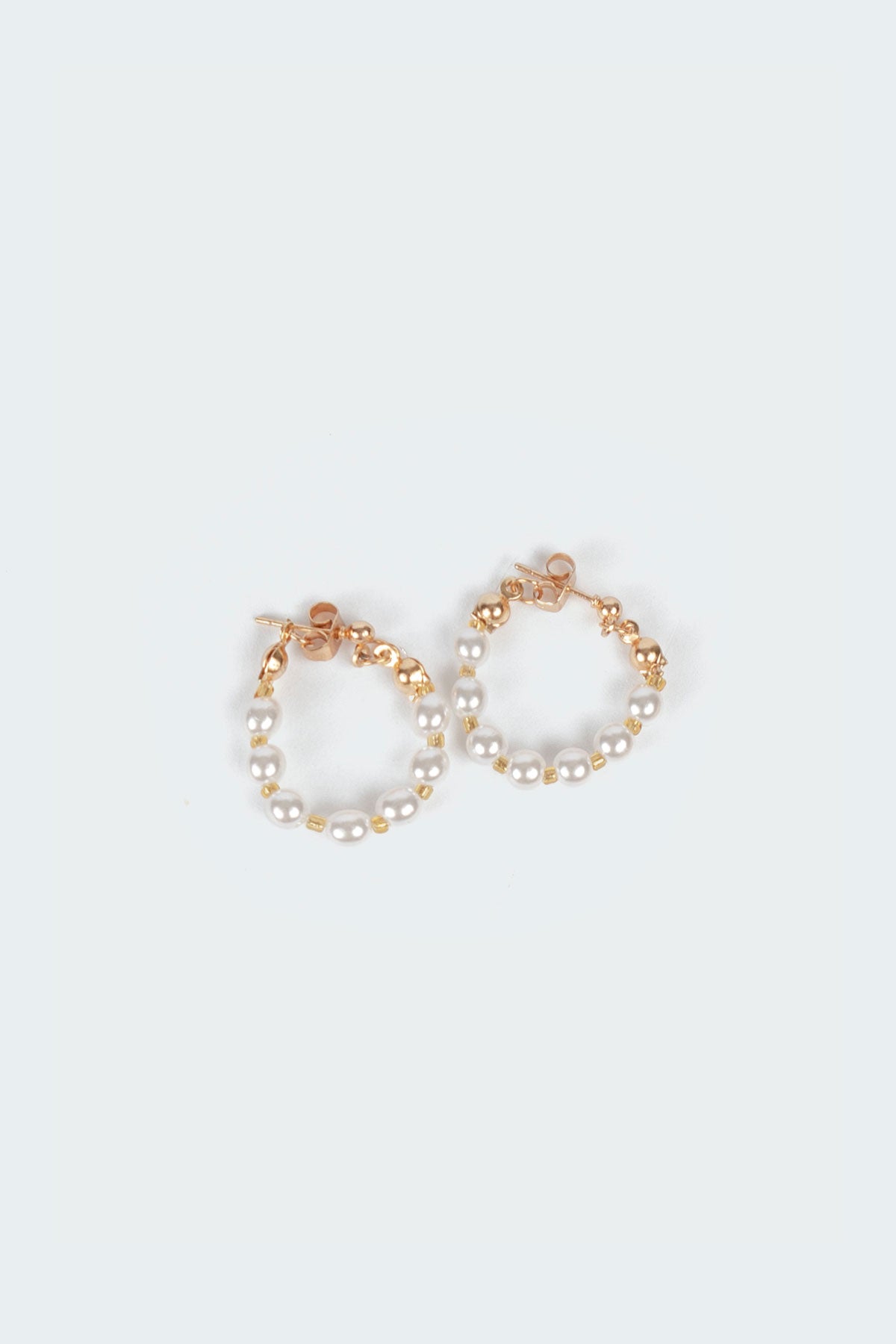 Pearl Hoop Earrings-Milans Time