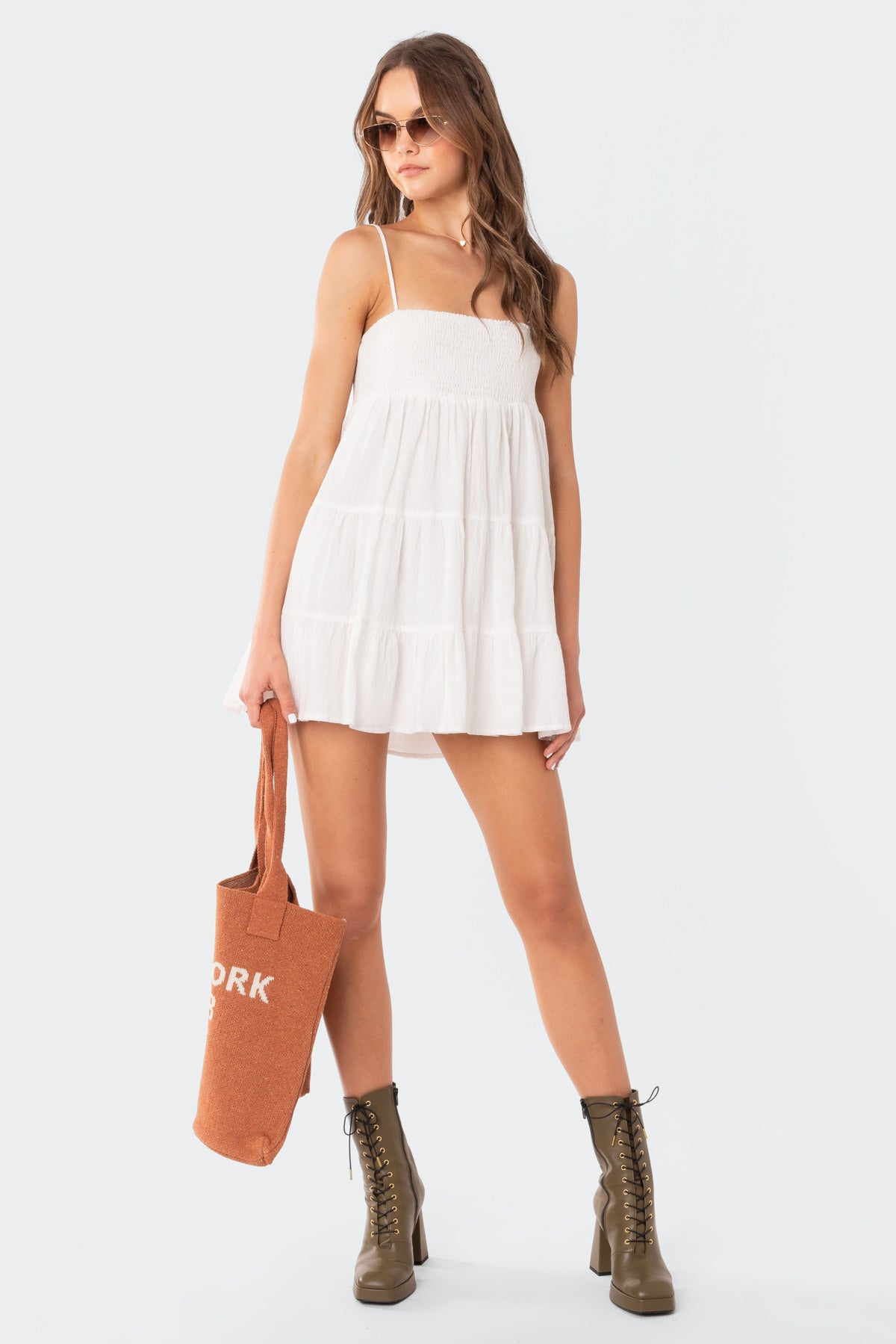 Ivory Oversized Mini Dress-Milans Time