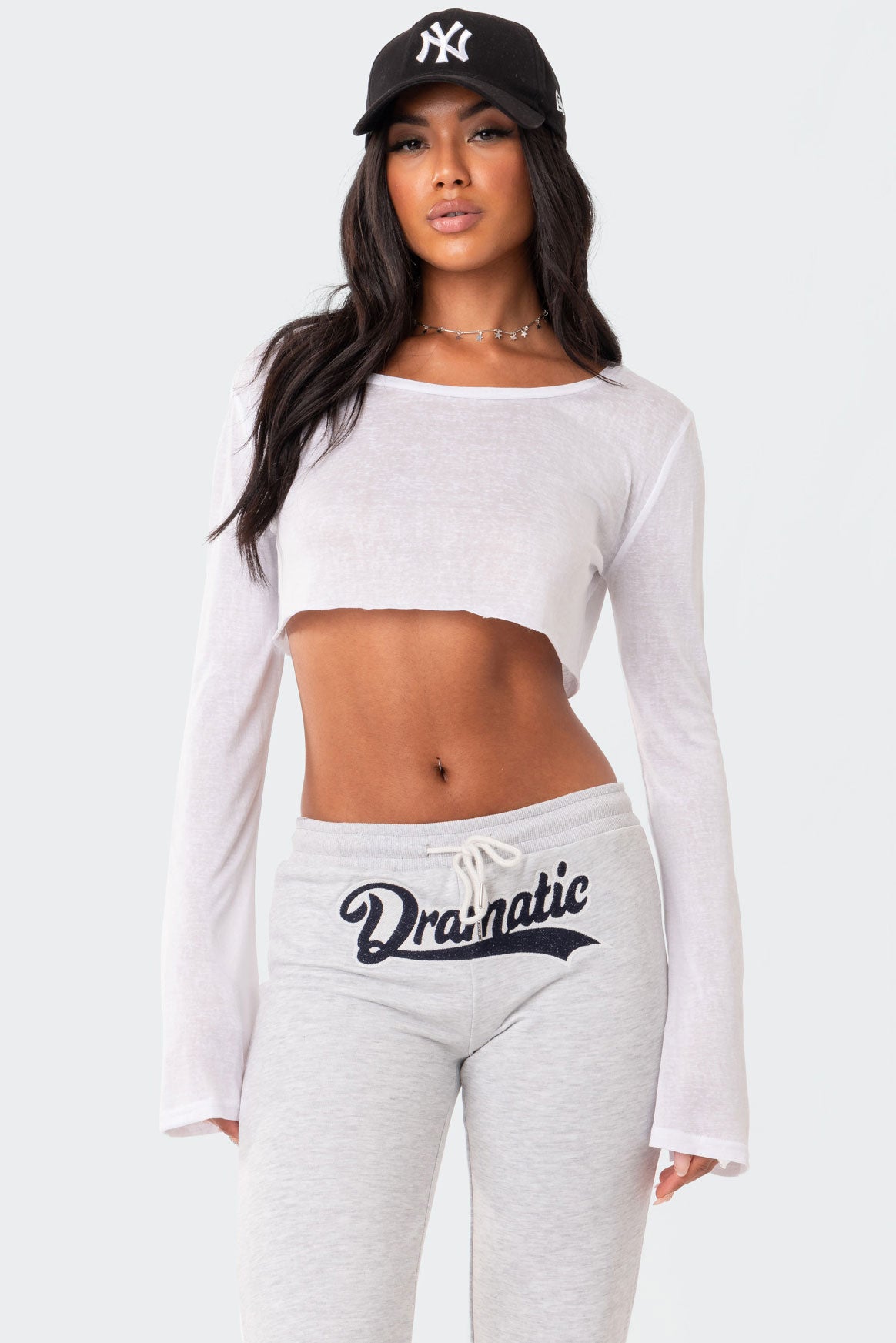 Sheer Raw Hem Crop Top-Milans Time