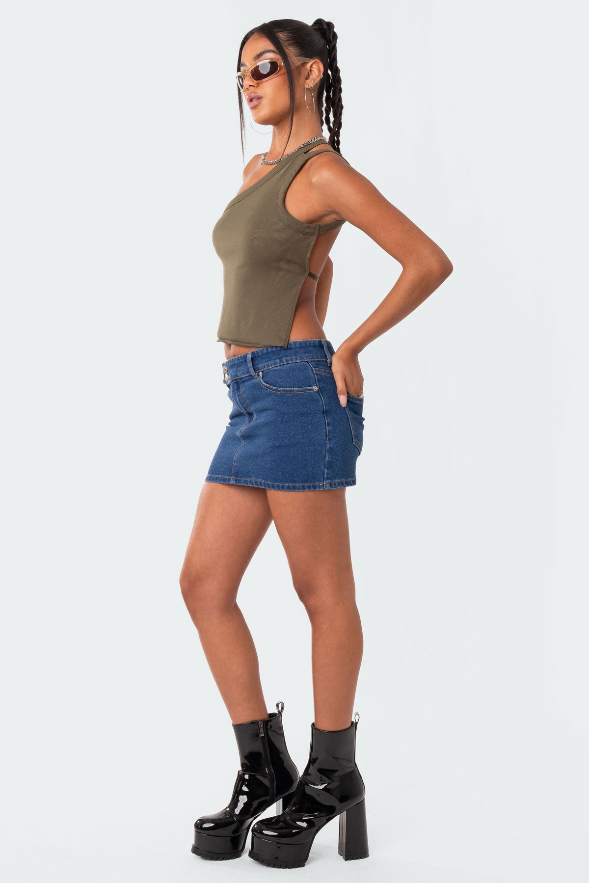 Verdi Open-Back One Shoulder Top-Milans Time