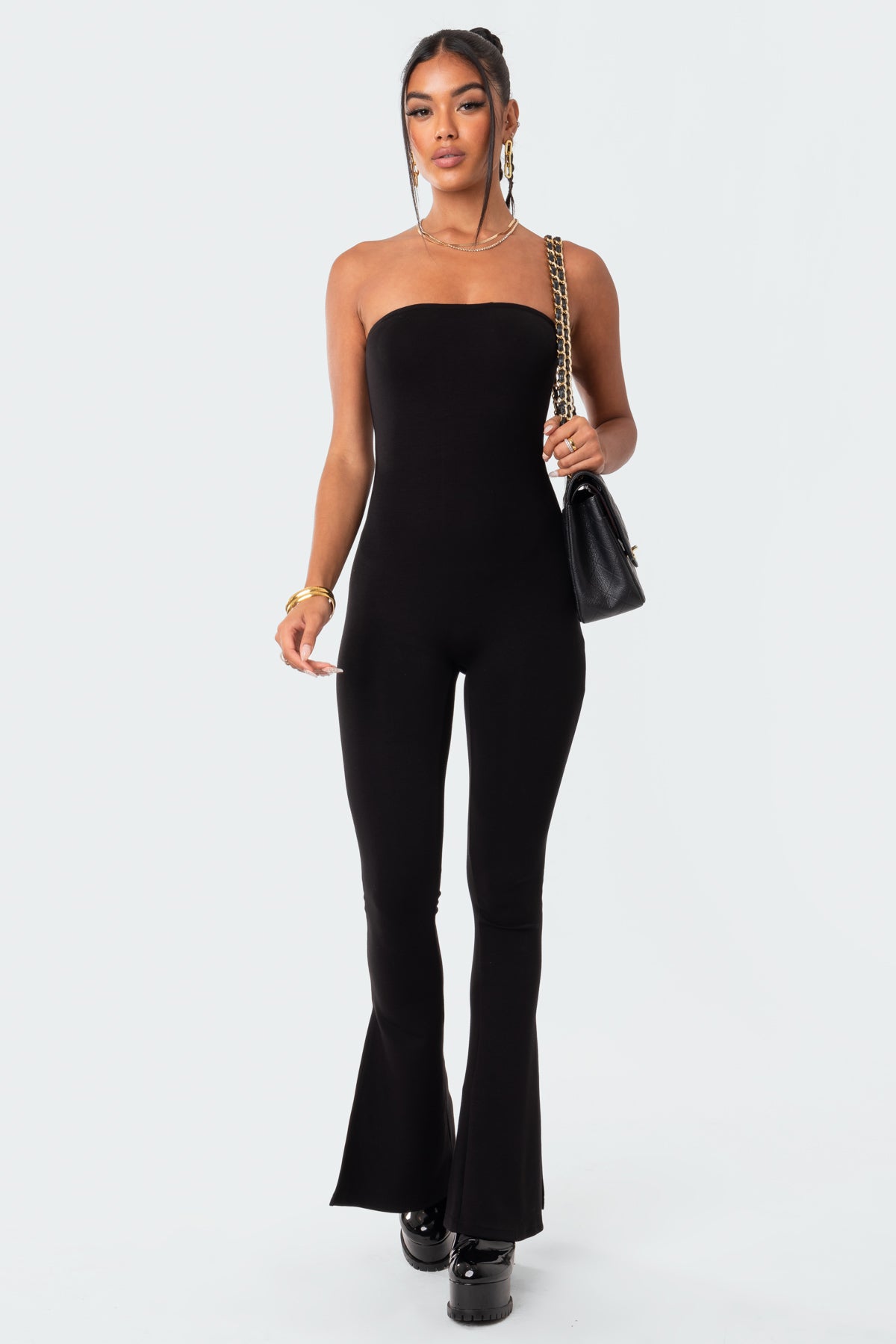 Melina Side Slits Flared Jumpsuit-Milans Time