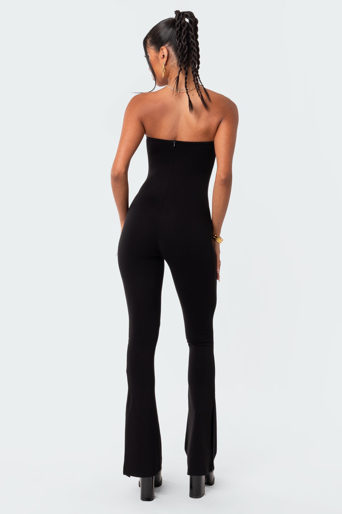 Melina Side Slits Flared Jumpsuit-Milans Time