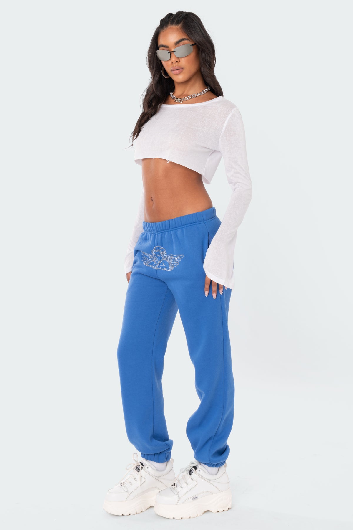 Angie Rhinestone Sweatpants-Milans Time