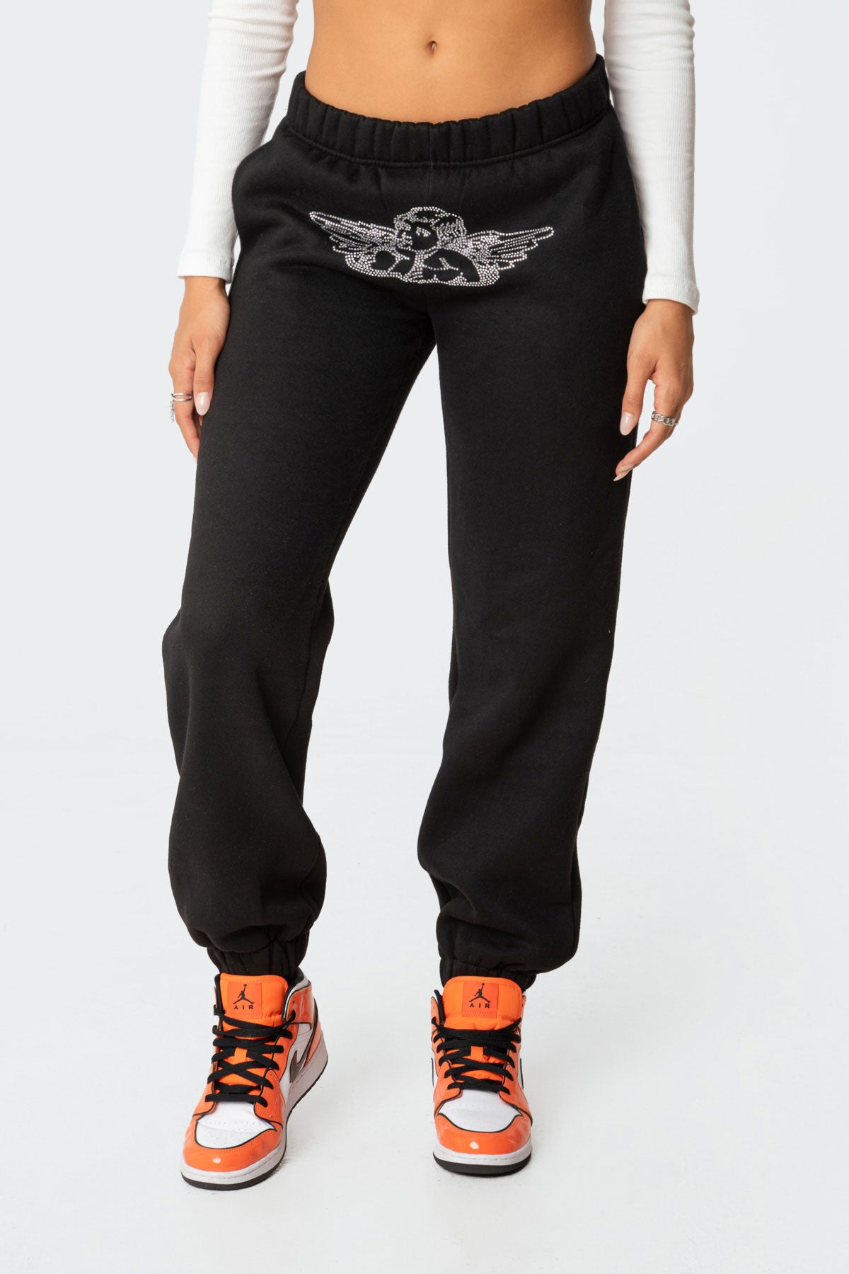 Angie Rhinestone Sweatpants-Milans Time