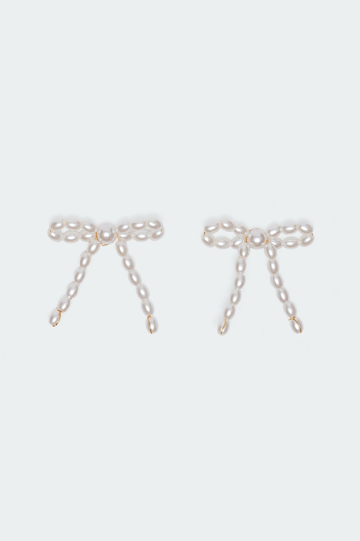 Pearl Bow Stud Earrings-Milans Time