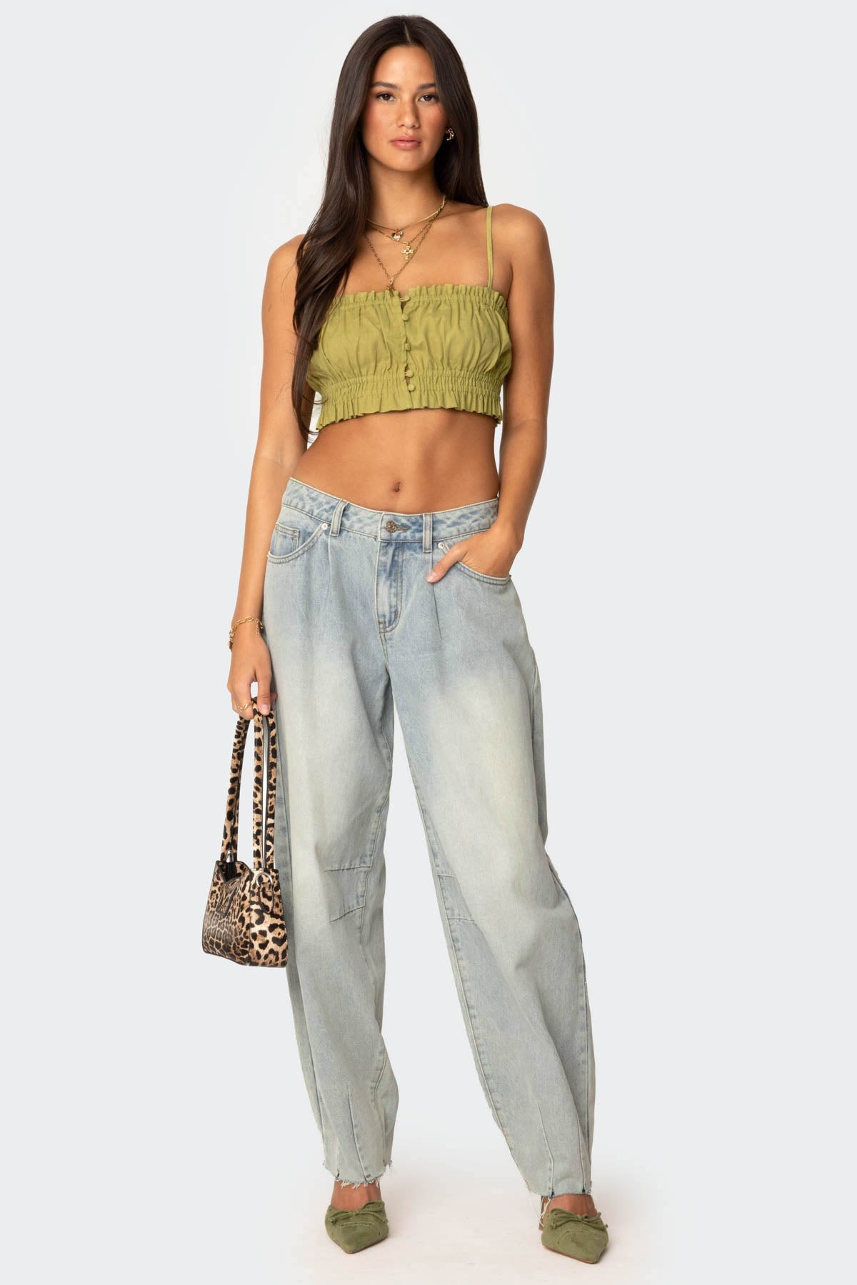 Alda Cropped Button Front Top-Milans Time