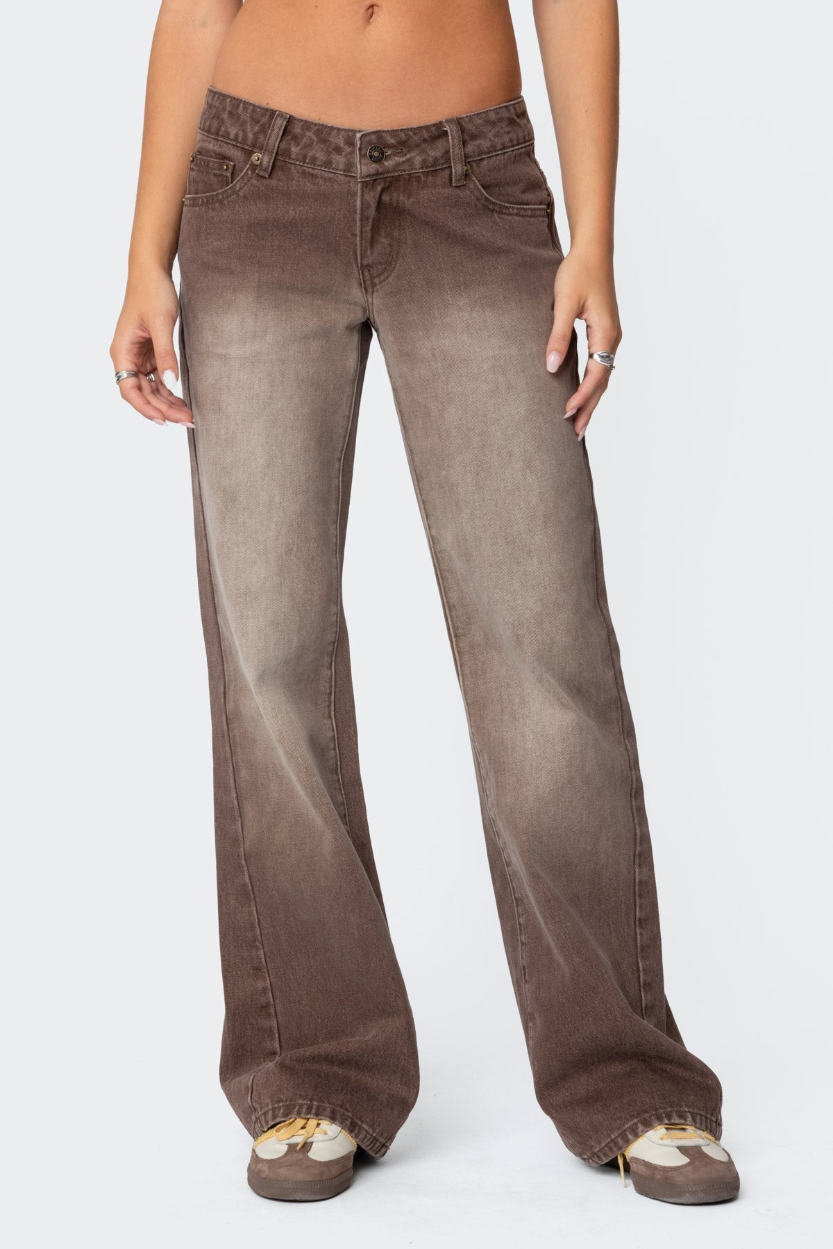 Alysse Washed Low Rise Bootcut Jeans-Milans Time
