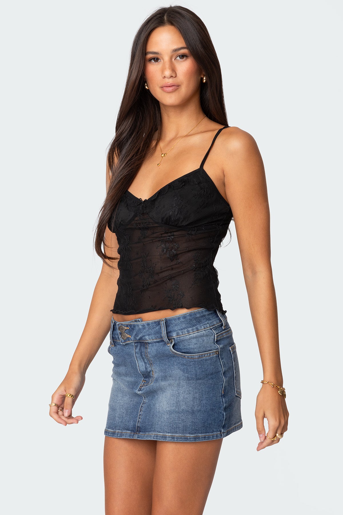 Angelina Sheer Lace Tank Top-Milans Time