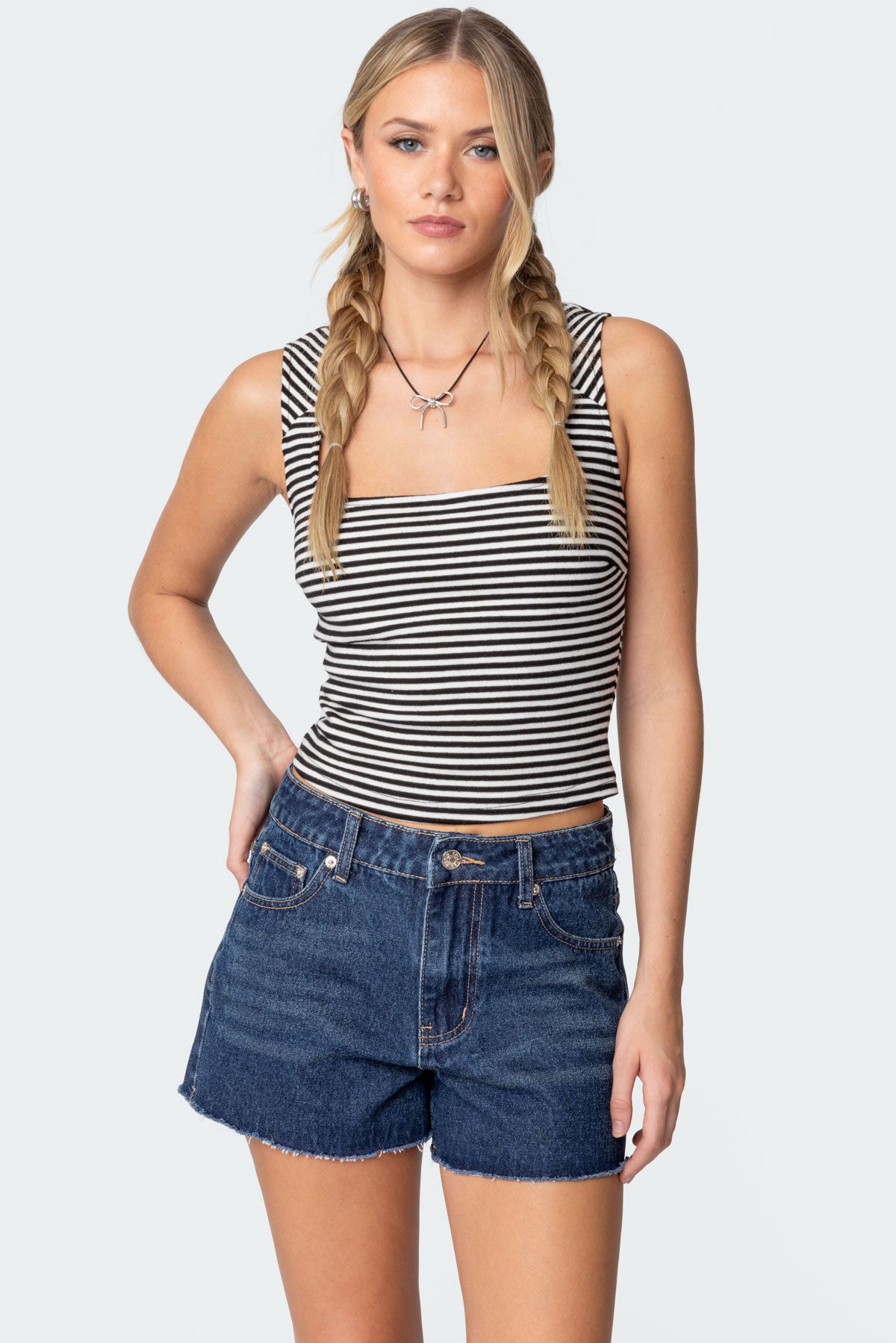 Dillan Striped Square Neck Top-Milans Time
