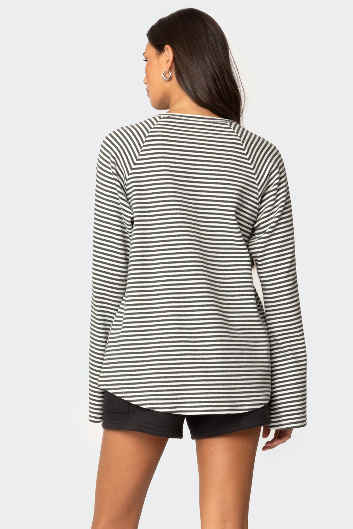 Stripey Oversized Bell Sleeve Top-Milans Time