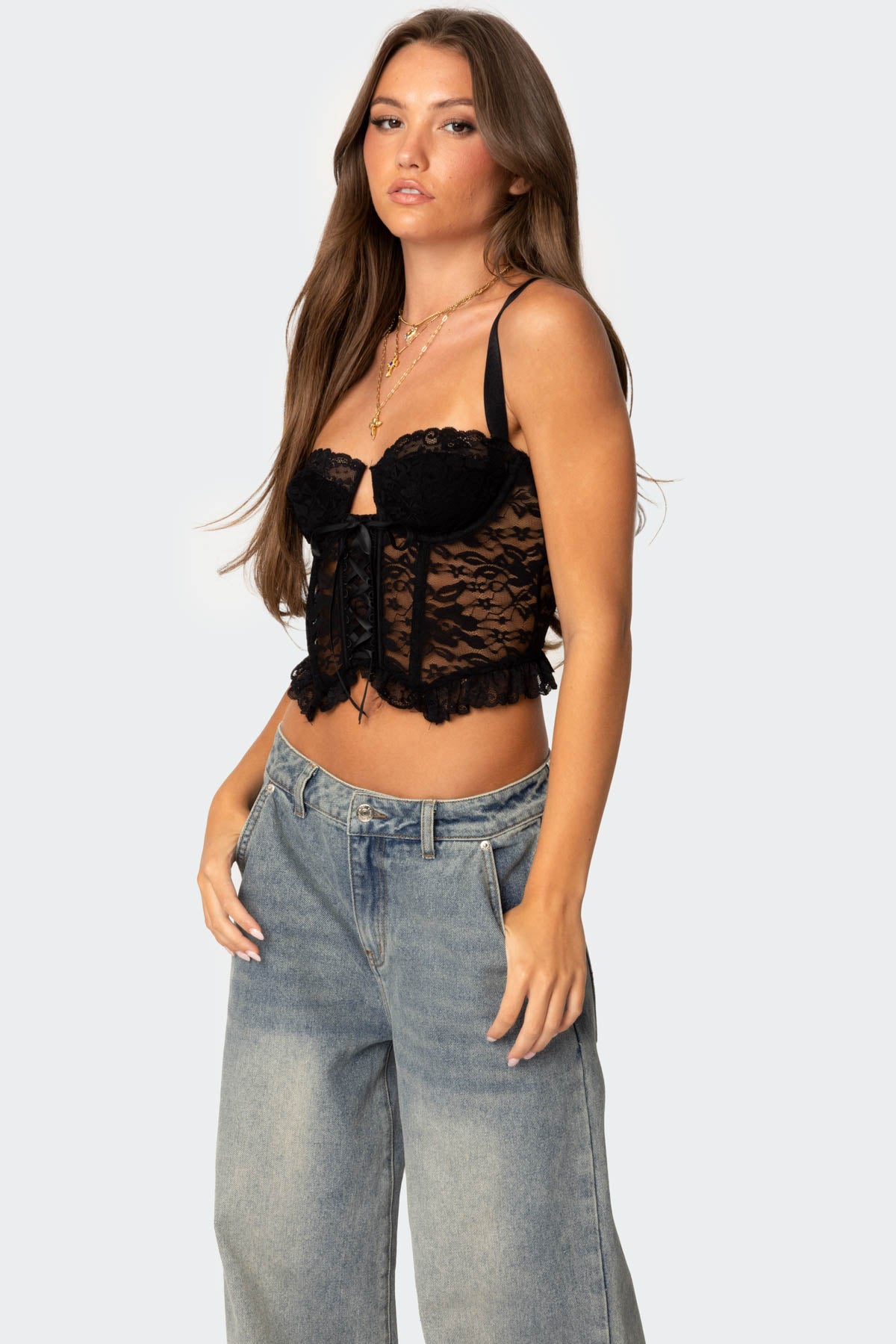 Josslyn Sheer Lace Corset-Milans Time