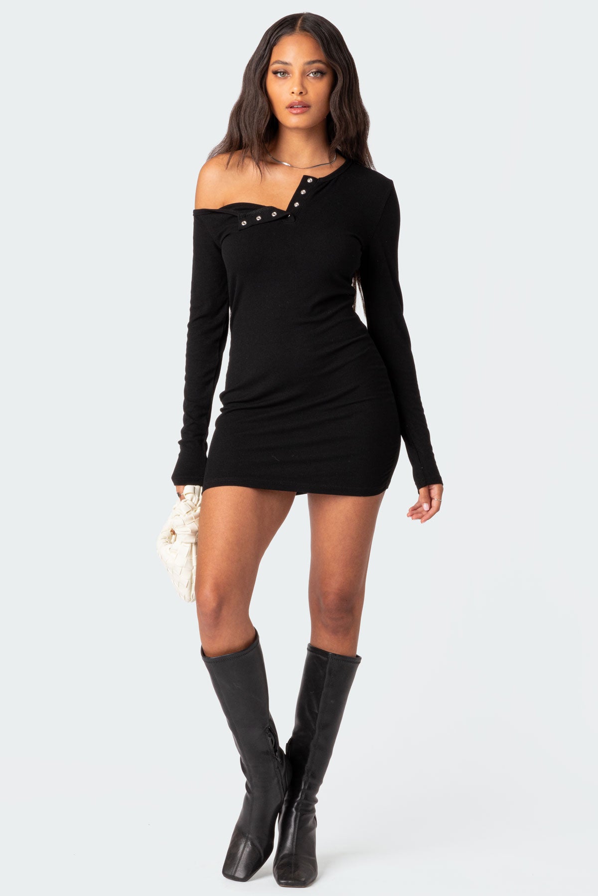 Soleste Ribbed Mini Dress-Milans Time