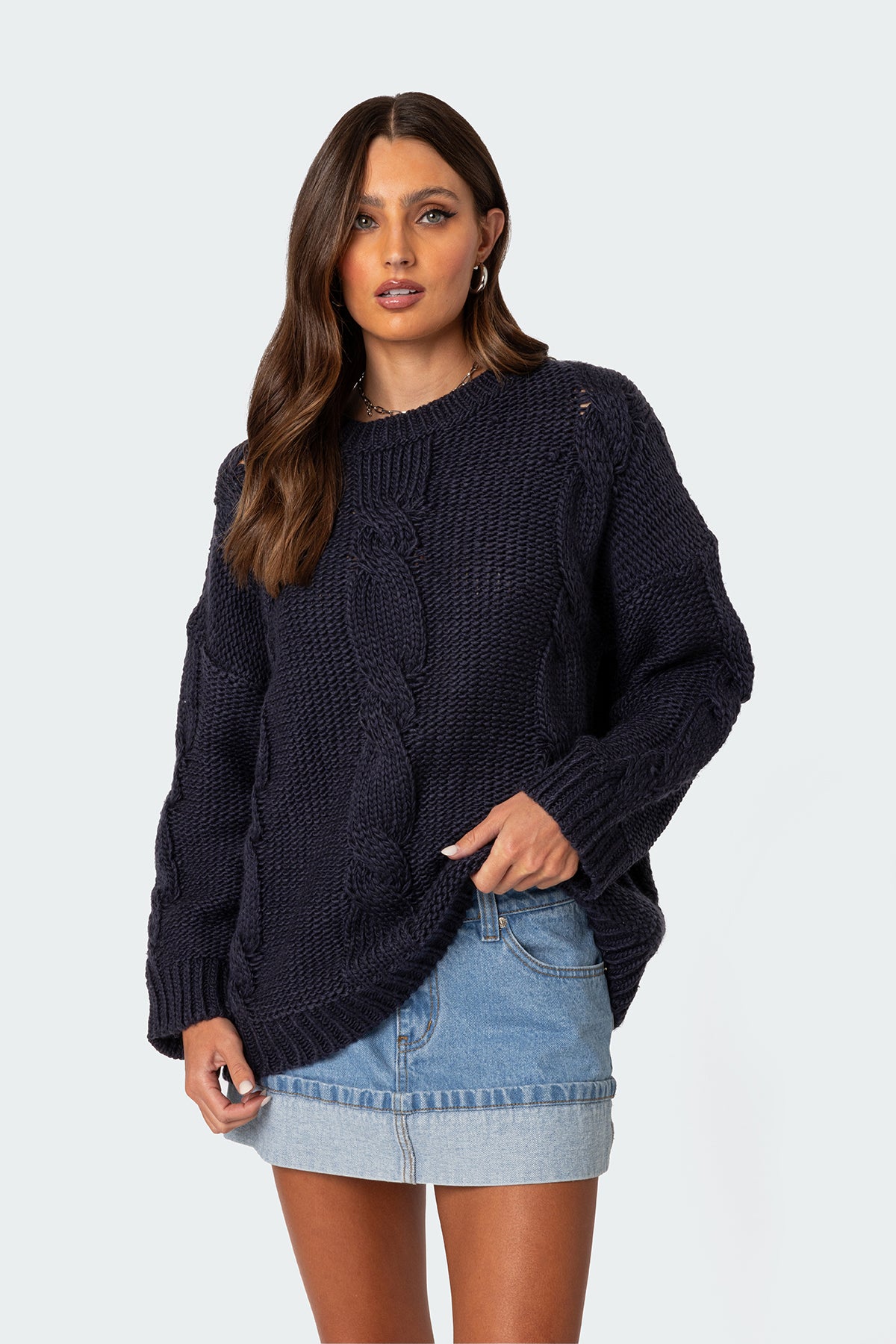 Alene Oversized Cable Knit Sweater-Milans Time