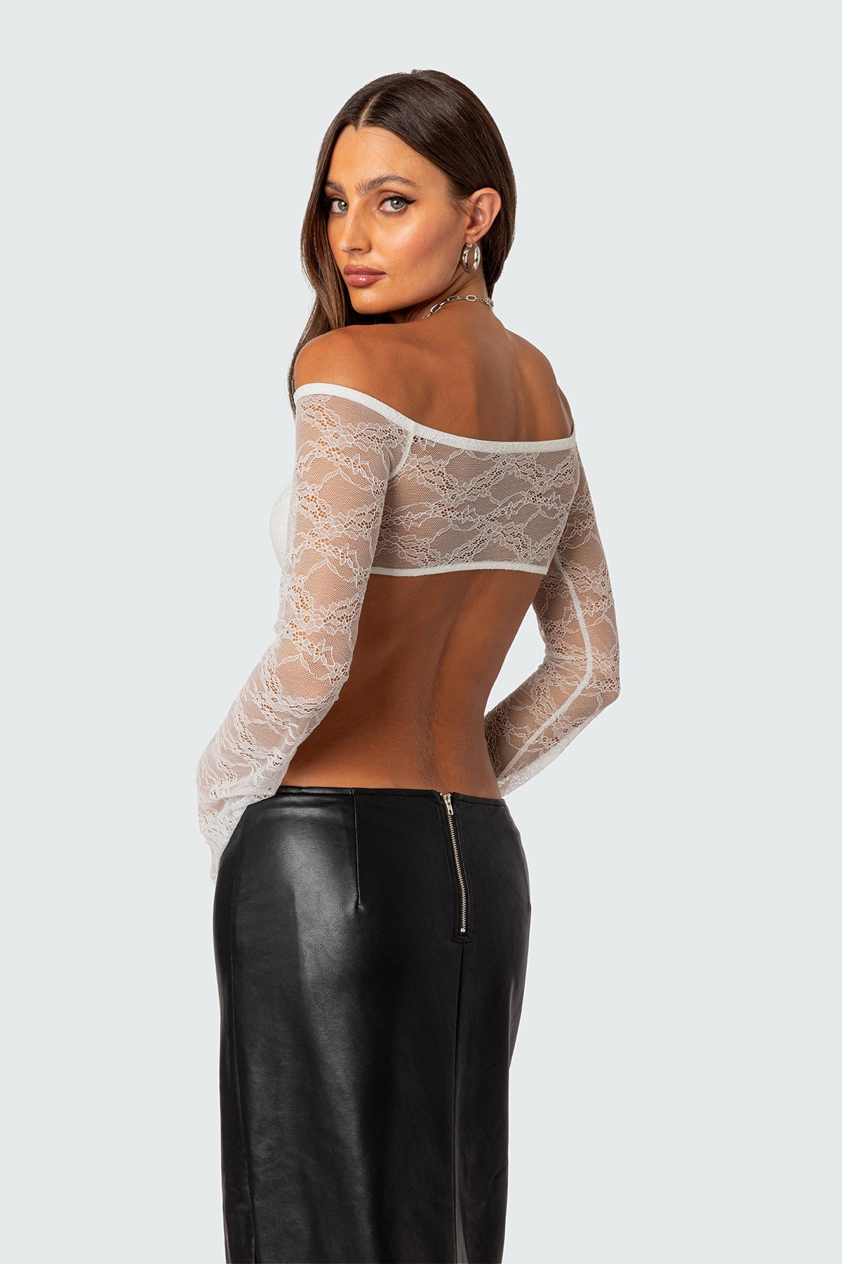 Sainty Sheer Lace Crop Top-Milans Time