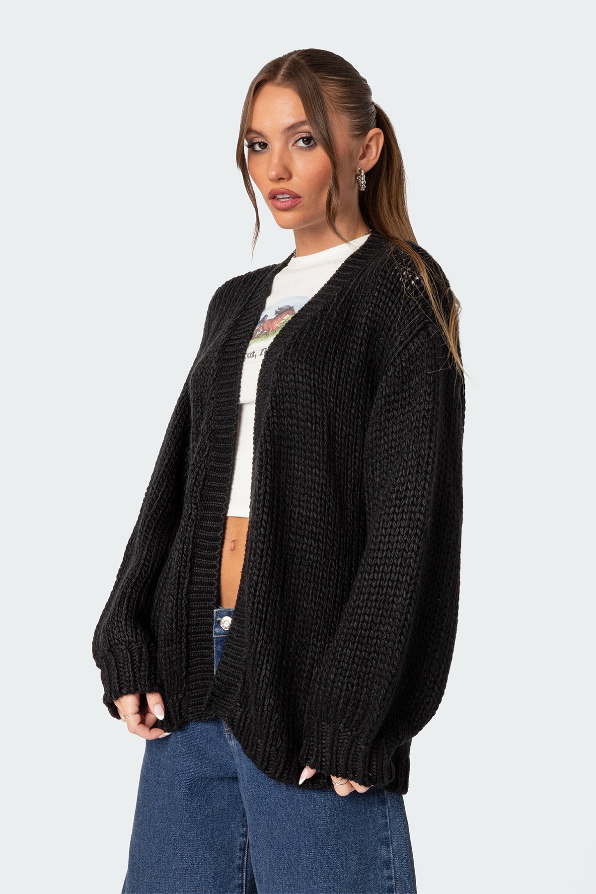 Anina Oversized Knit Cardigan-Milans Time