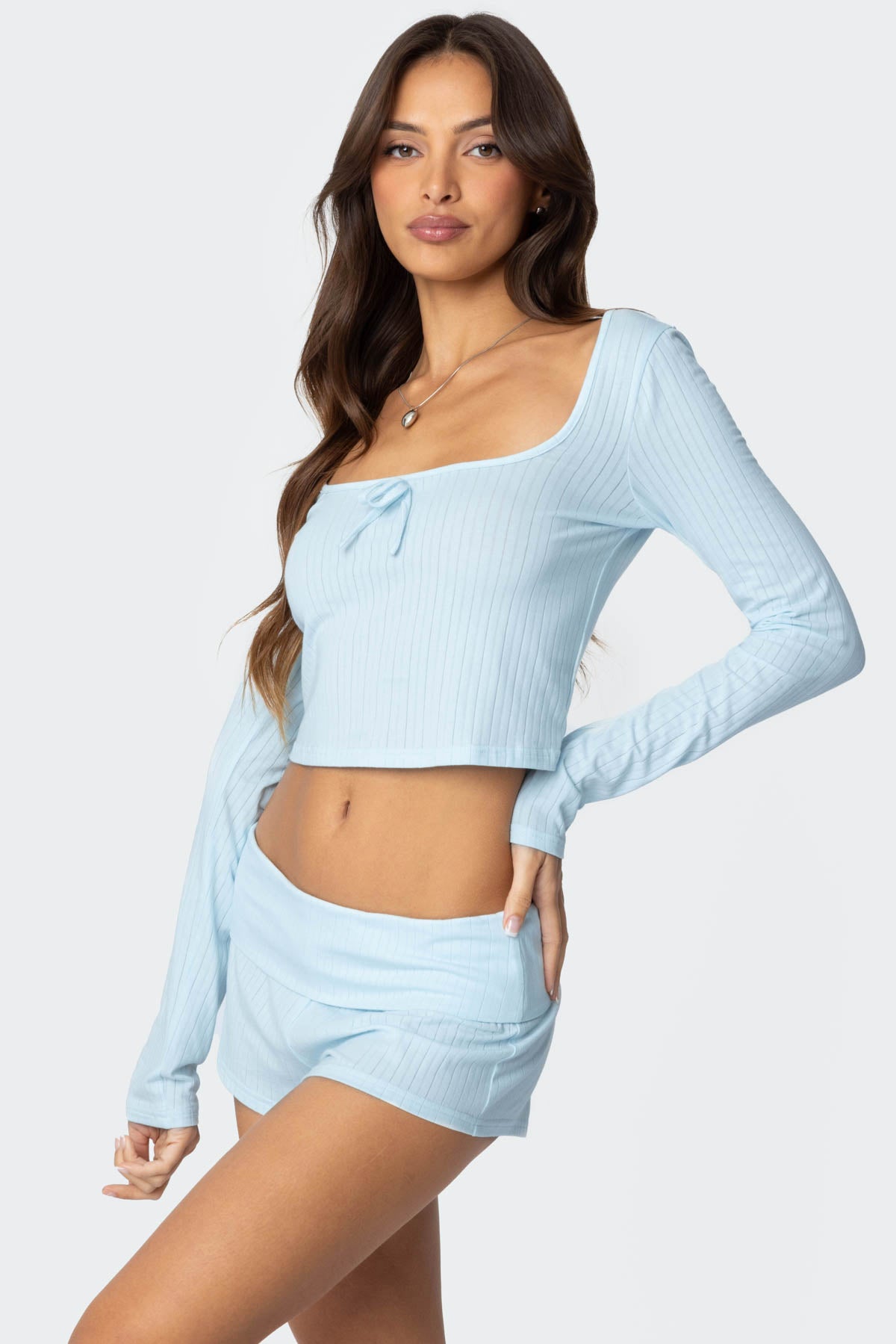 Lucilla Wide Neck Ribbed Top-Milans Time