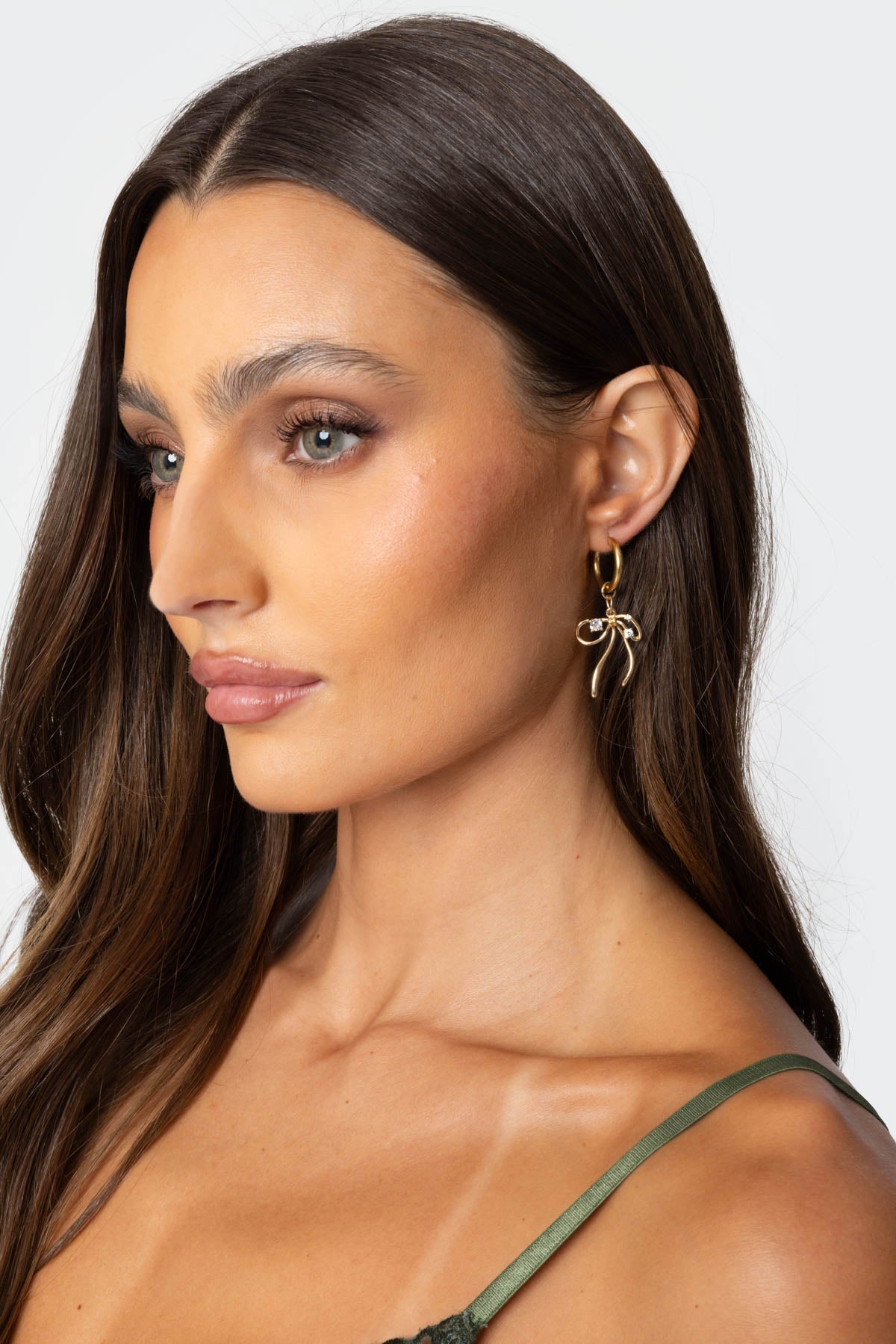 Bow Charm Hoop Earrings-Milans Time