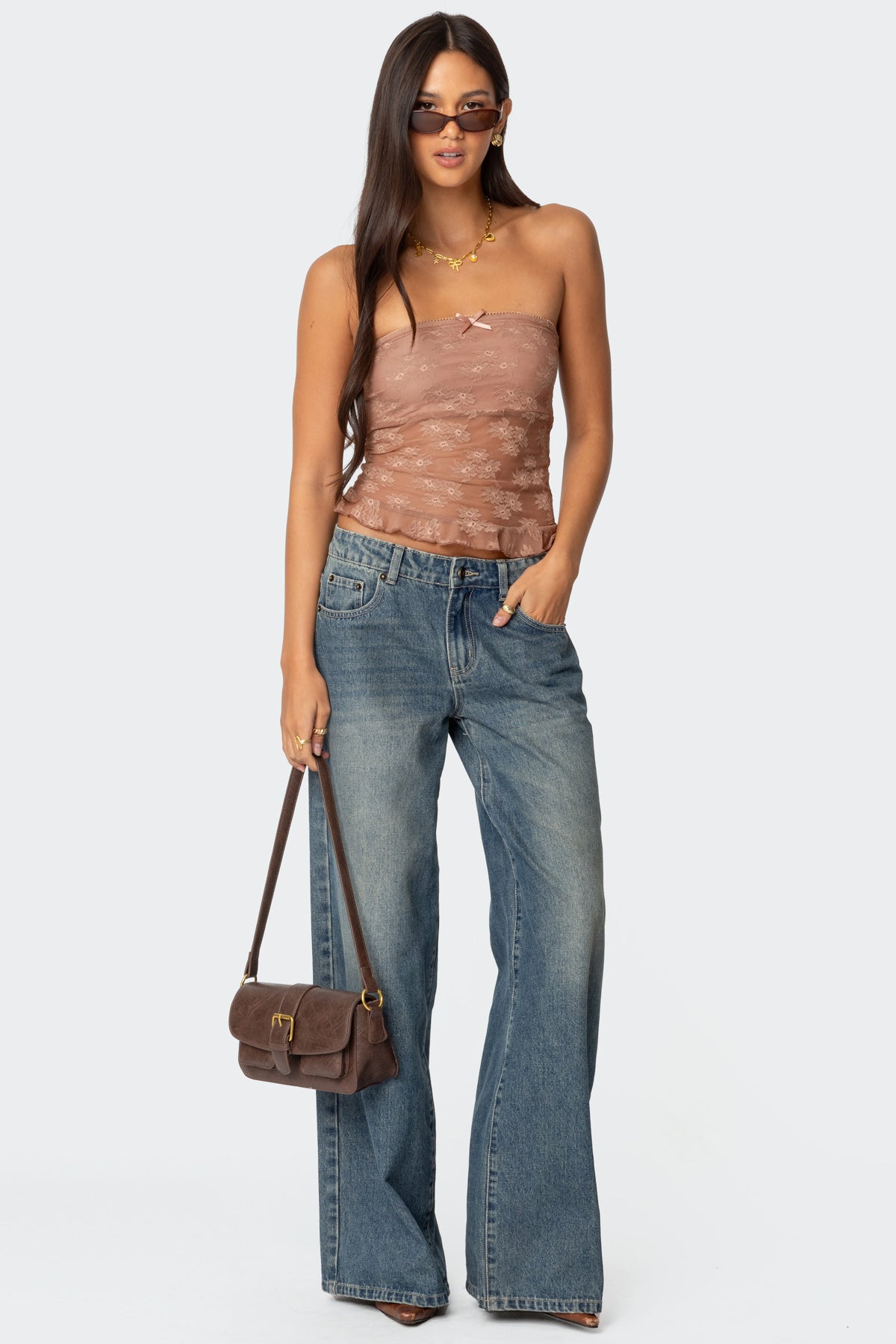 Ballet Sheer Lace Tube Top-Milans Time