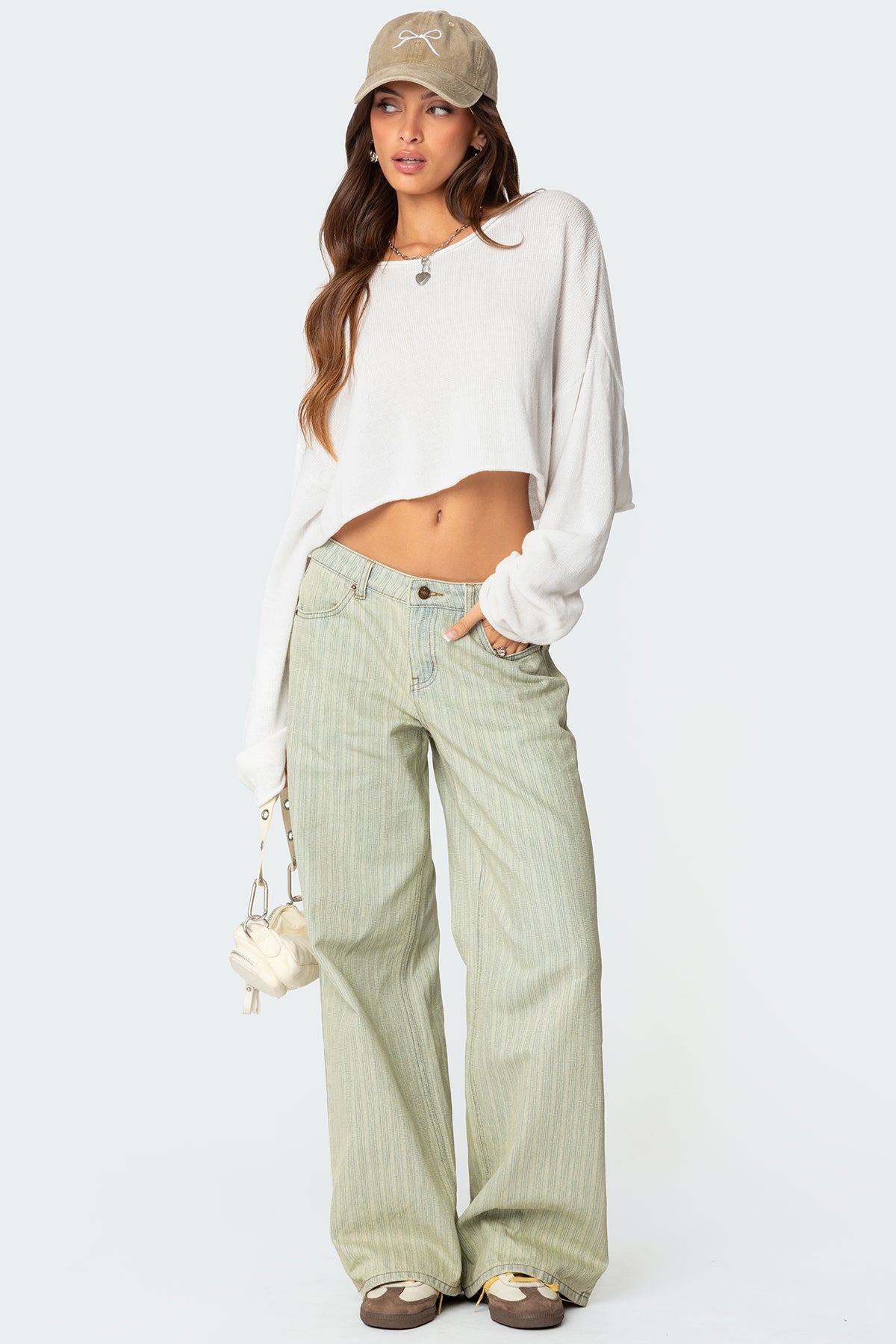 Lannah Textured Low Rise Baggy Jeans-Milans Time