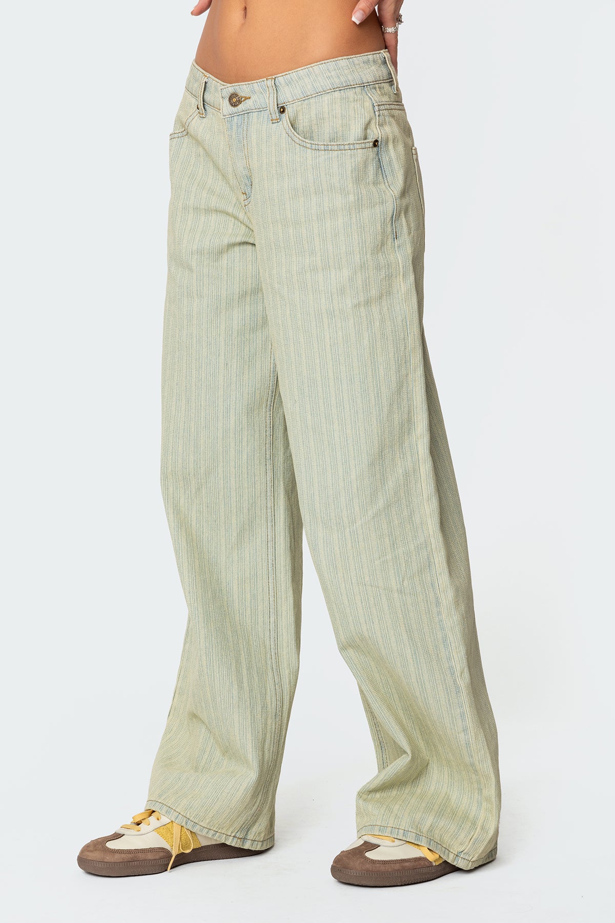 Lannah Textured Low Rise Baggy Jeans-Milans Time