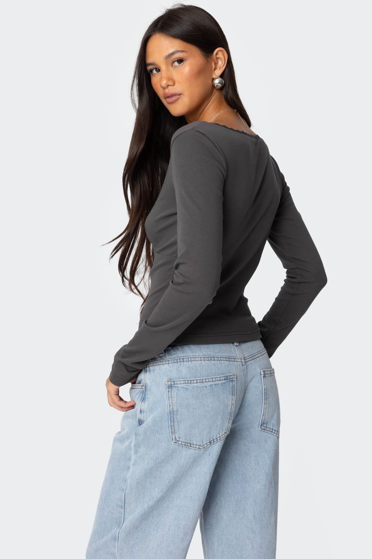 Adrienne Lace Trim Top-Milans Time