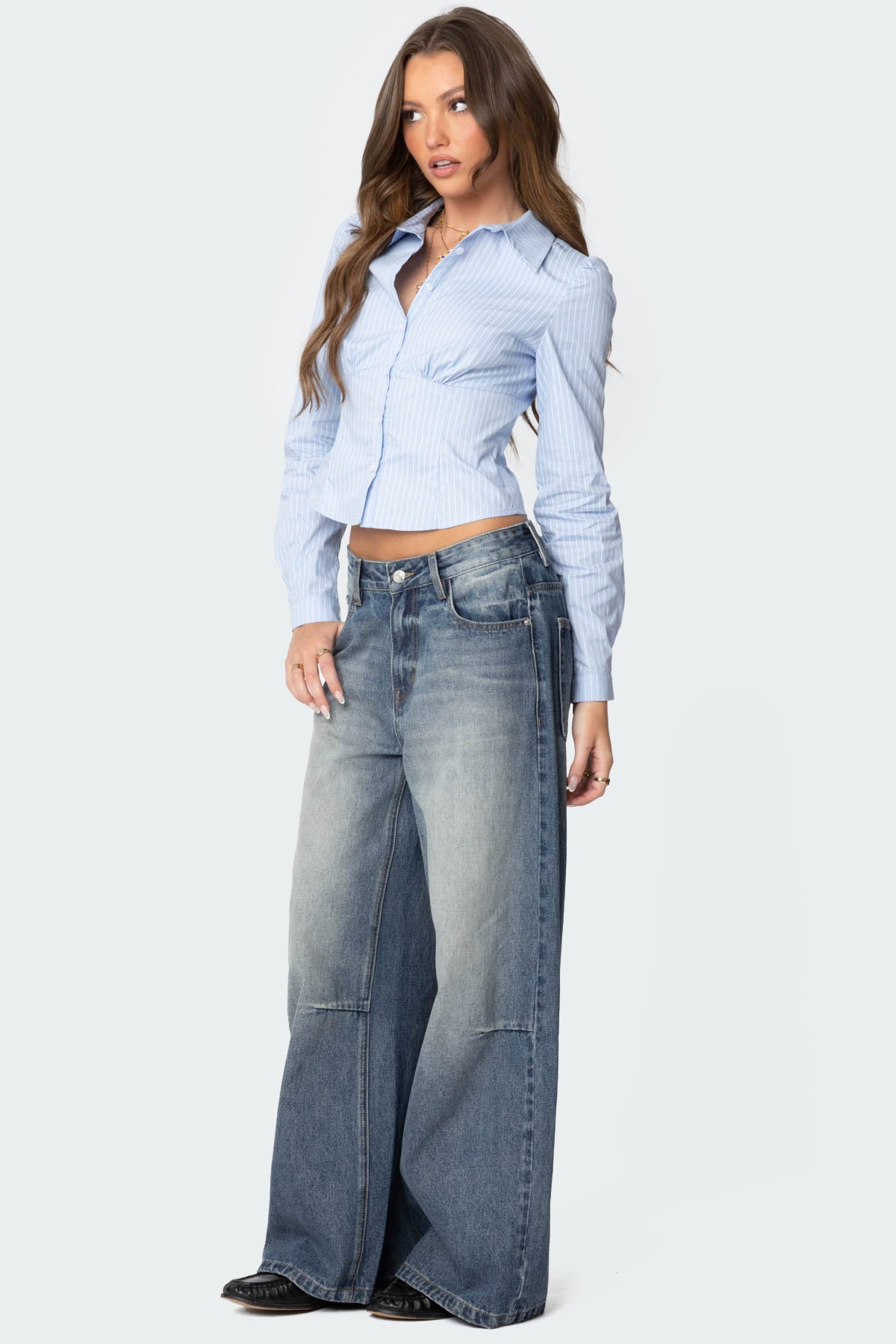 Tailored Pinstripe Button Up Shirt-Milans Time