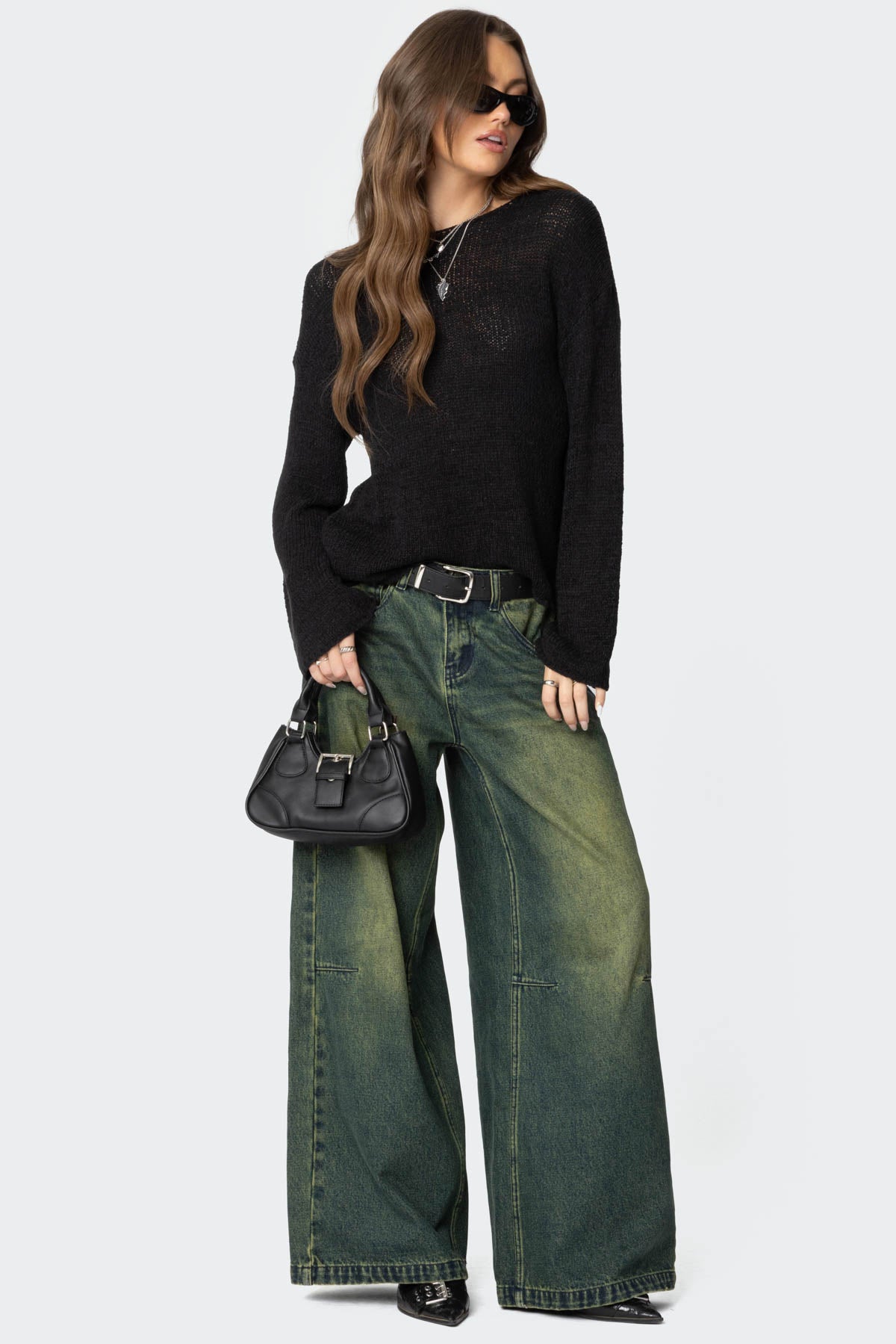 Drop Shoulder Light Knit Sweater-Milans Time