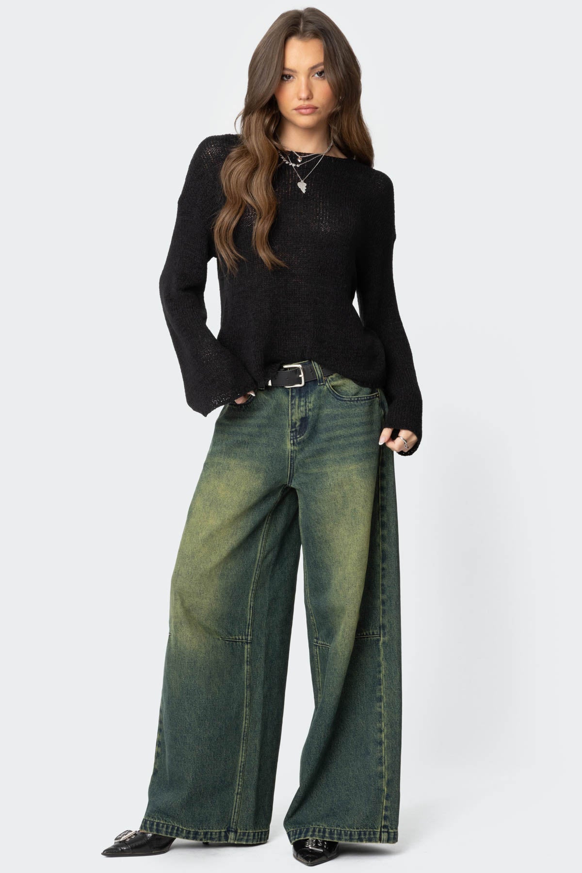 Drop Shoulder Light Knit Sweater-Milans Time