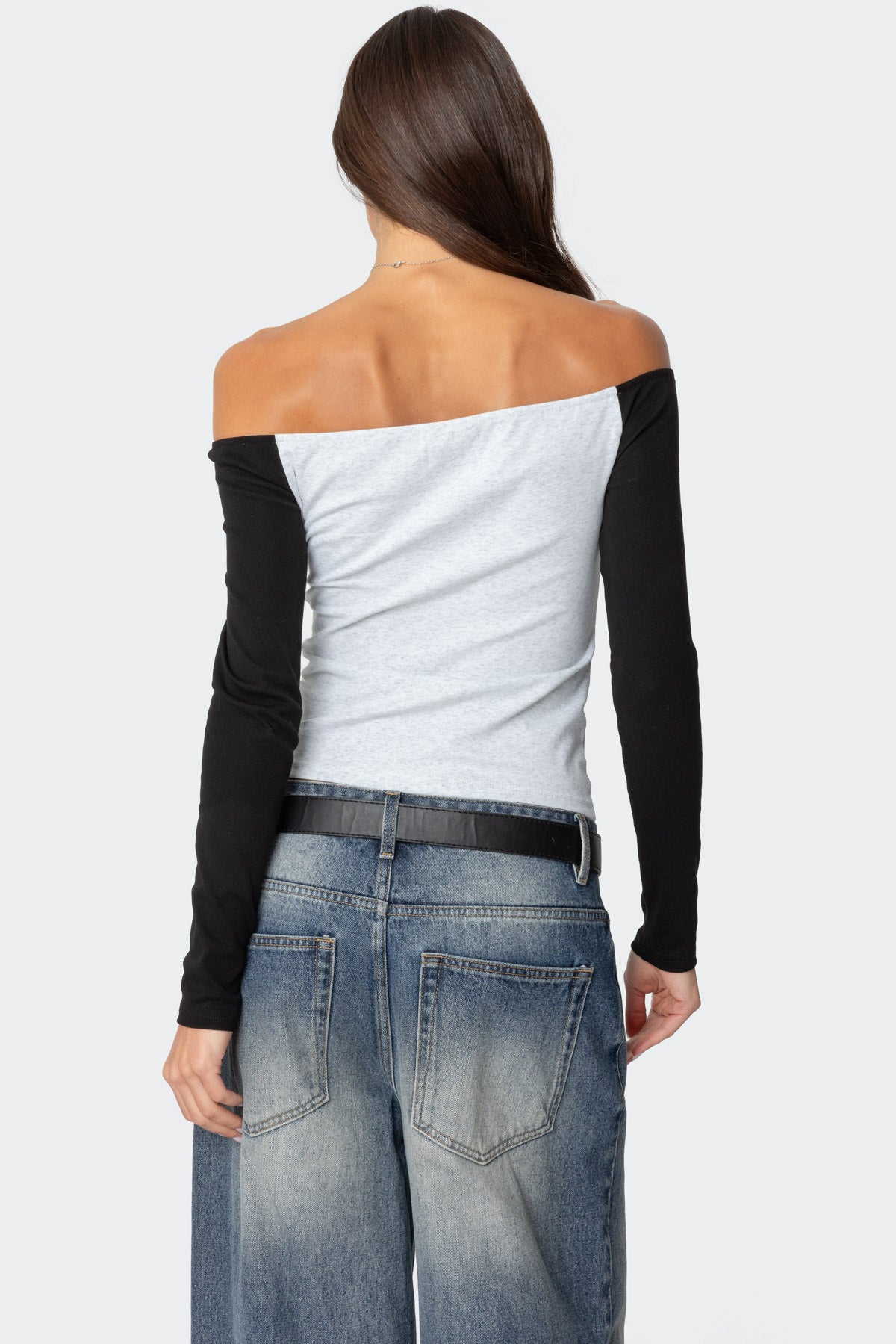 Contrast Off Shoulder Top-Milans Time
