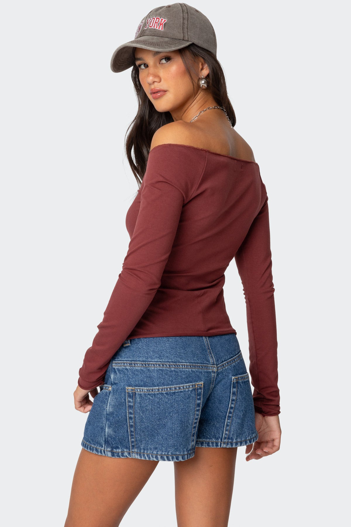 Nattie Off Shoulder V Neck Top-Milans Time