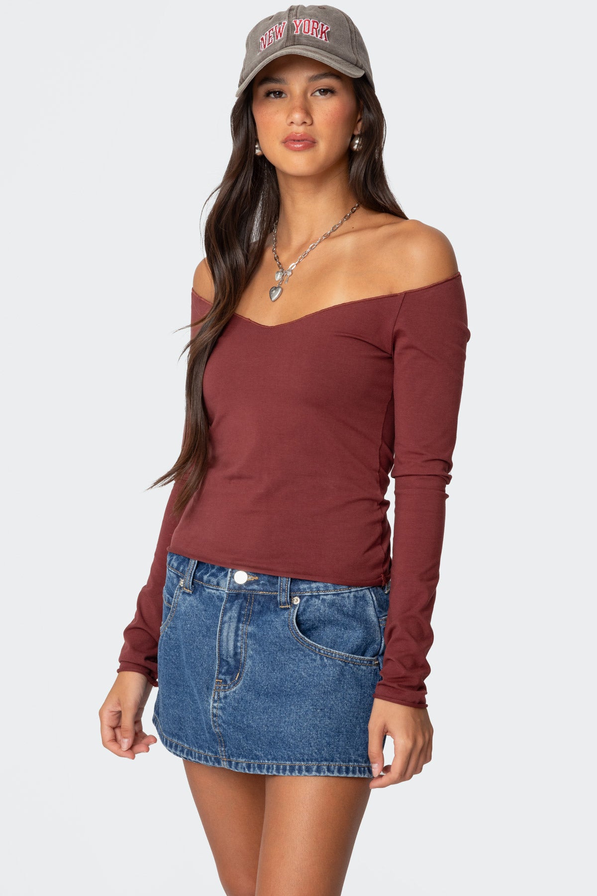 Nattie Off Shoulder V Neck Top-Milans Time