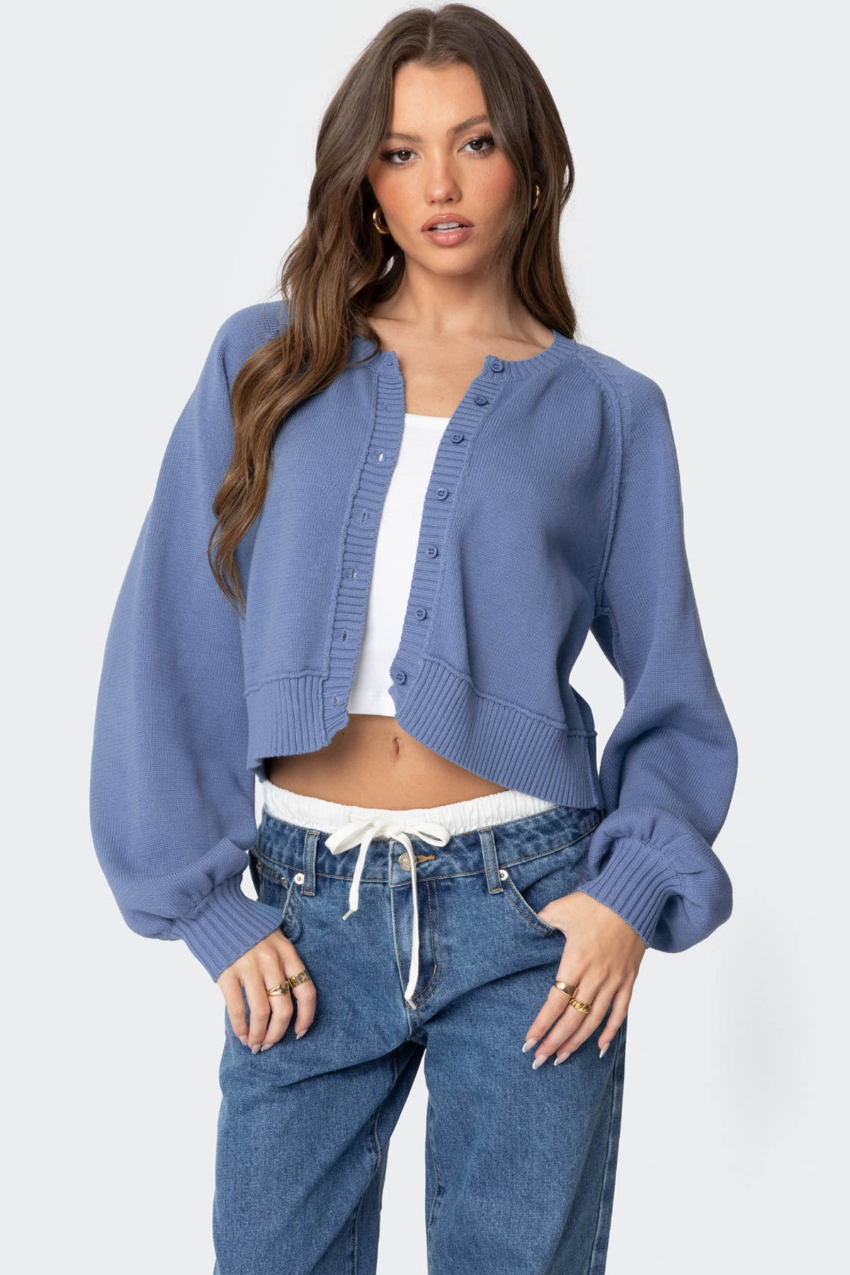 Sammi Puff Sleeve Knit Cardigan-Milans Time