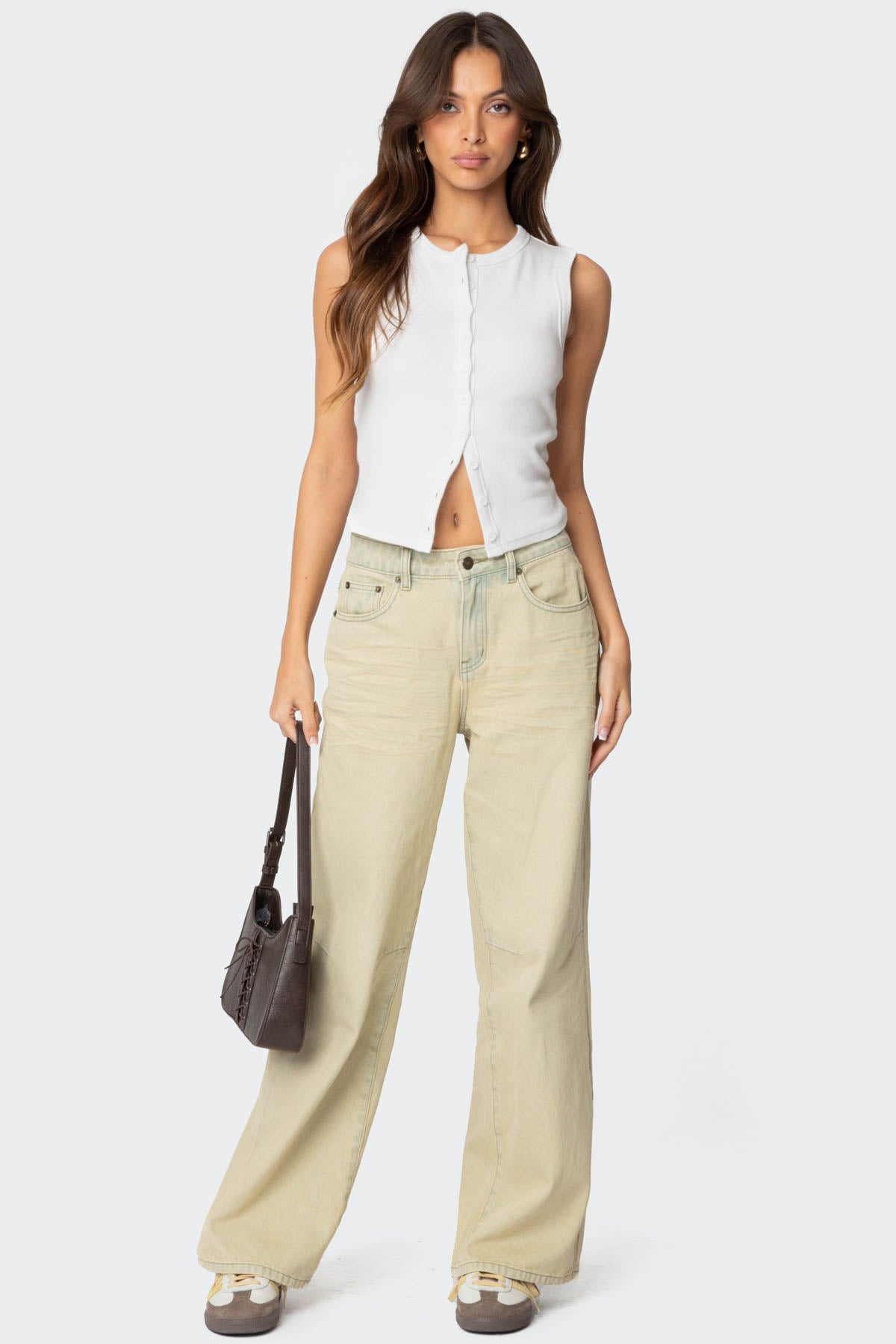 Low Rise Vintage Washed Baggy Jeans-Milans Time