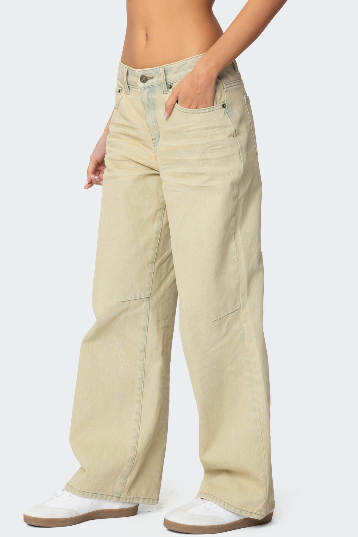 Low Rise Vintage Washed Baggy Jeans-Milans Time