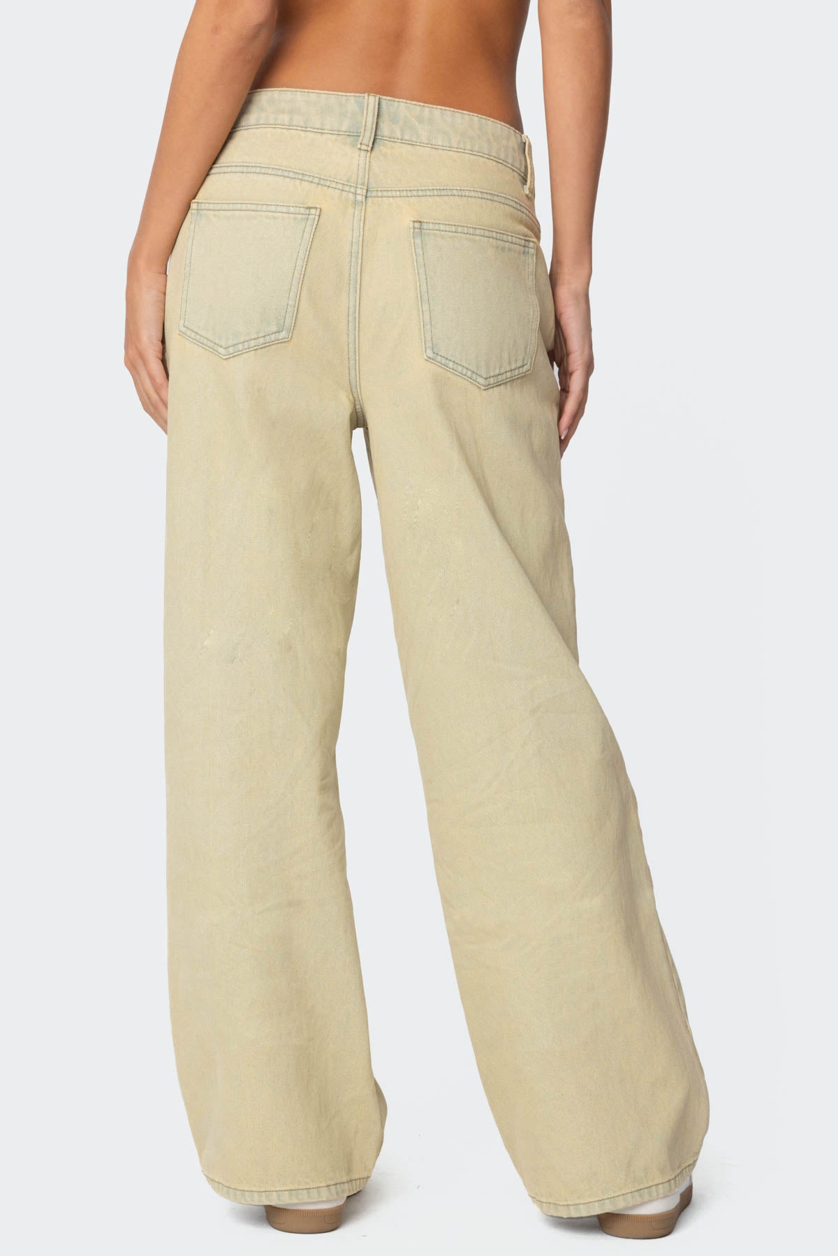 Low Rise Vintage Washed Baggy Jeans-Milans Time