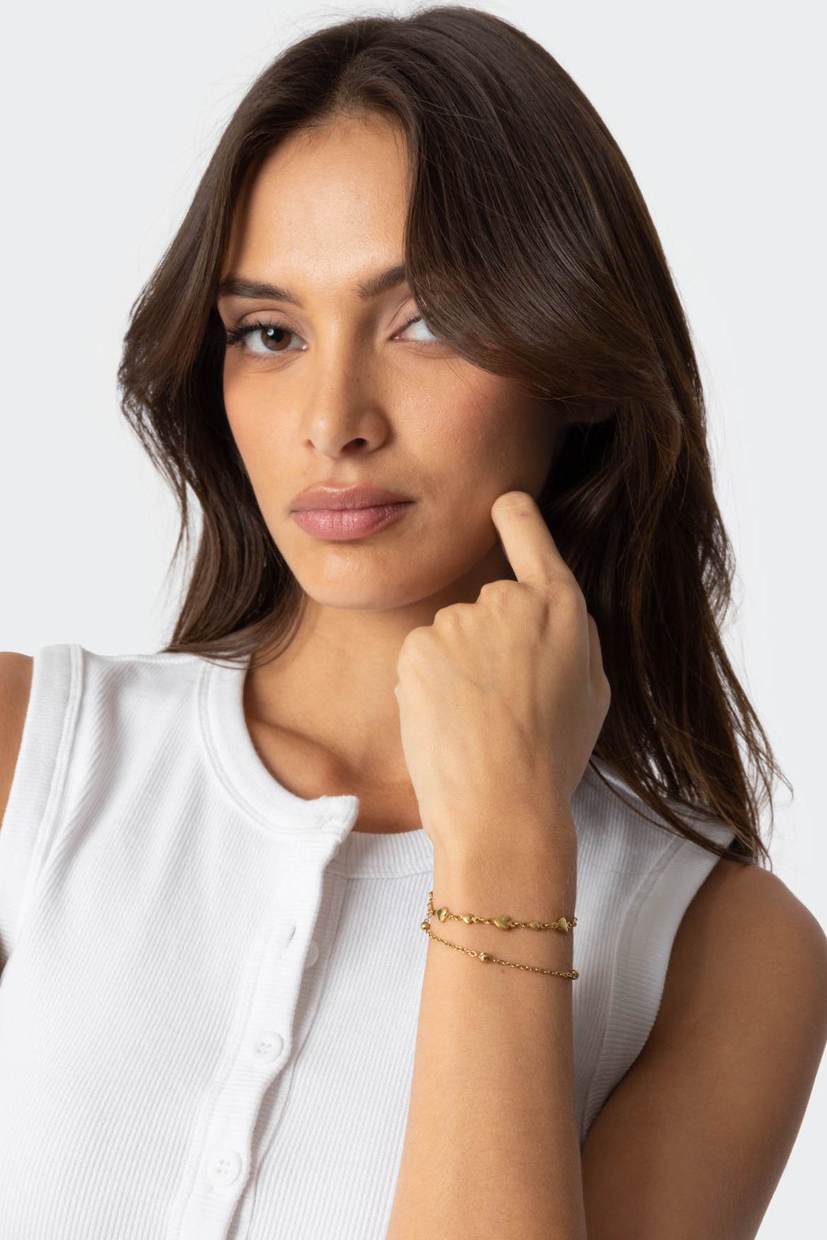 Double Chain Heart Bracelet-Milans Time