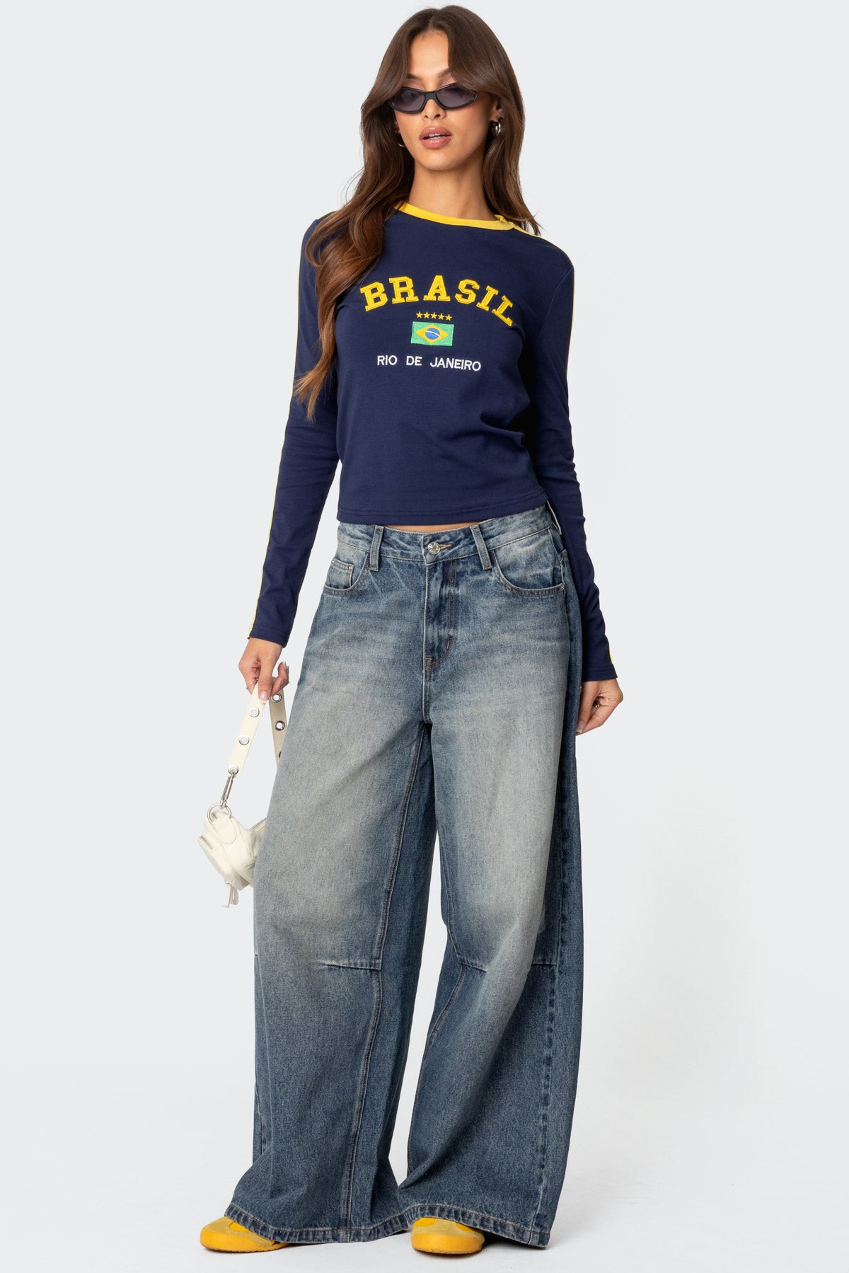 Brasil Embroidered Long Sleeve T Shirt-Milans Time