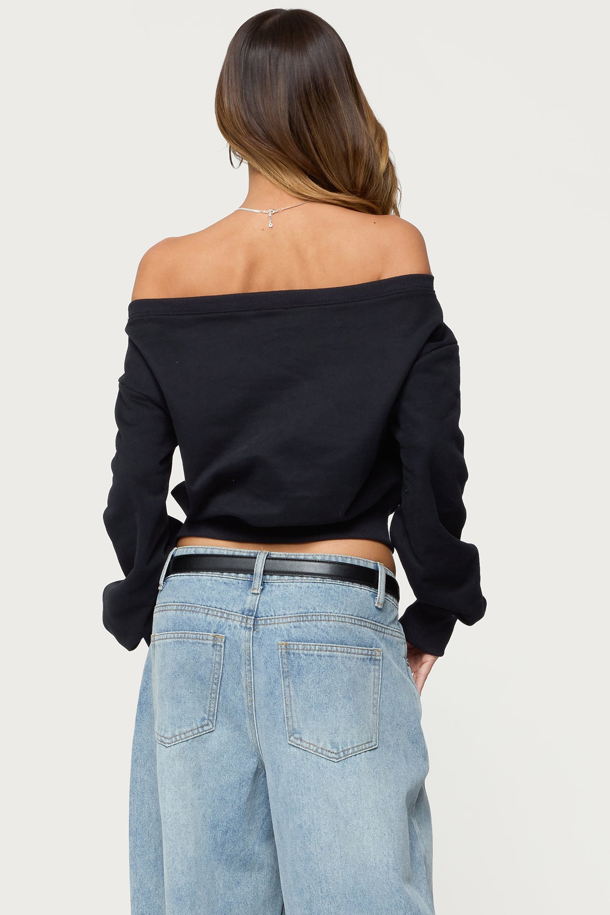 Christy Off Shoulder Sweatshirt-Milans Time