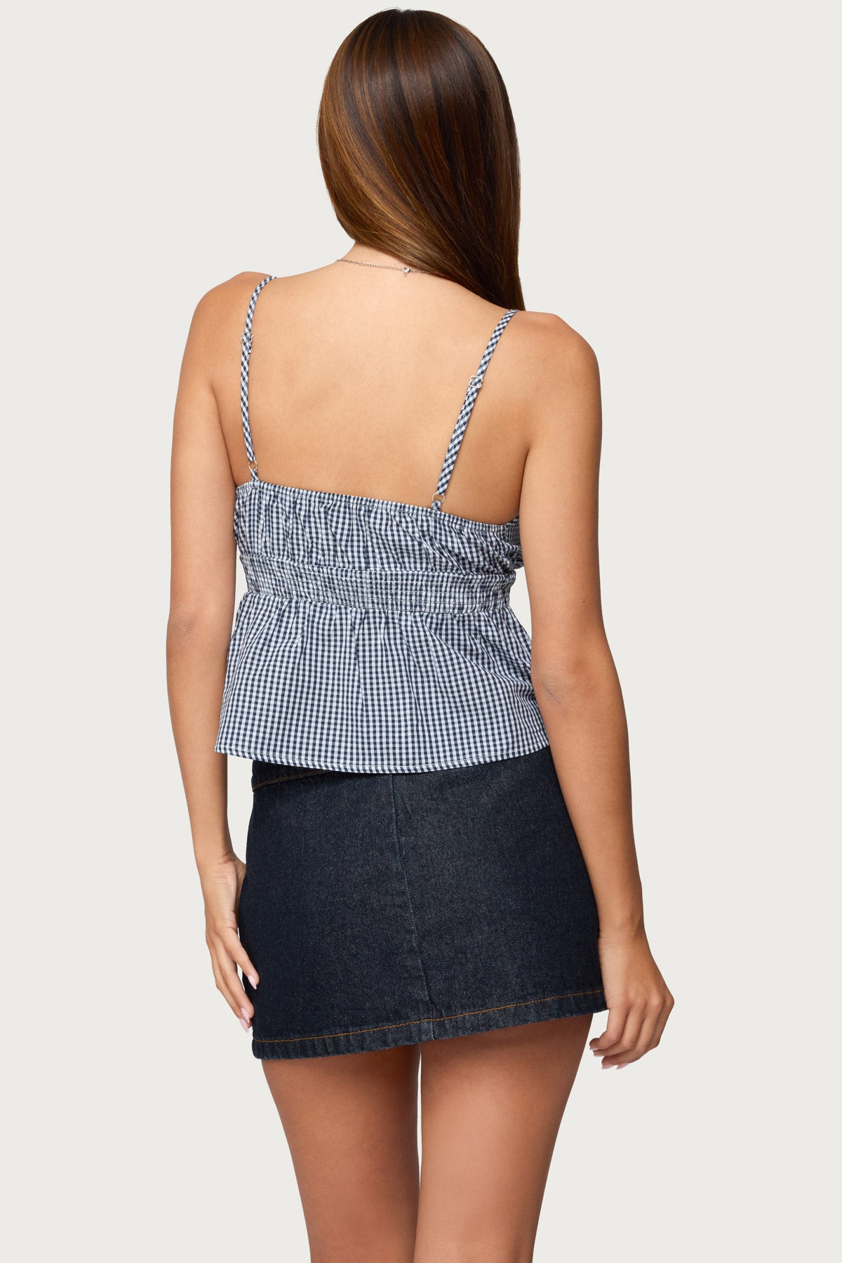 Zahara Gingham Babydoll Top-Milans Time