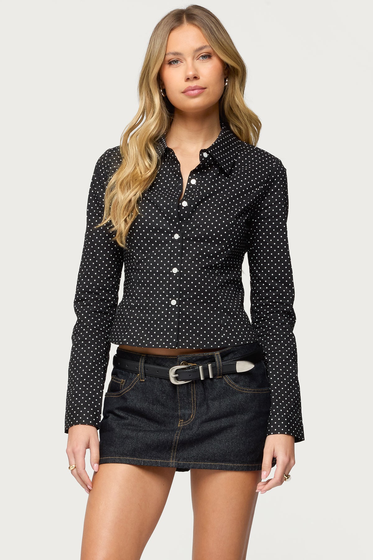 Ilia Polka Dot Button Up Shirt-Milans Time