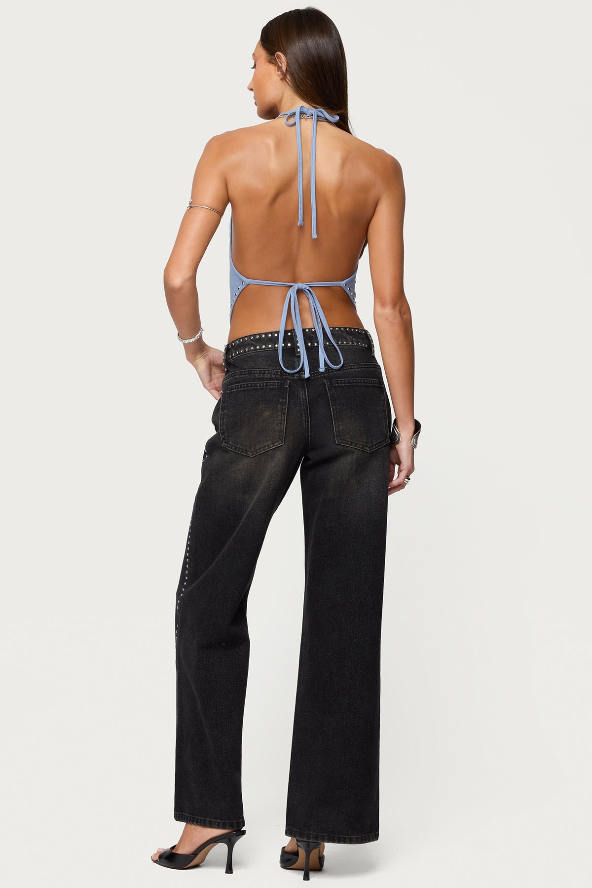 Zenya Backless Cowl Neck Halter Top-Milans Time