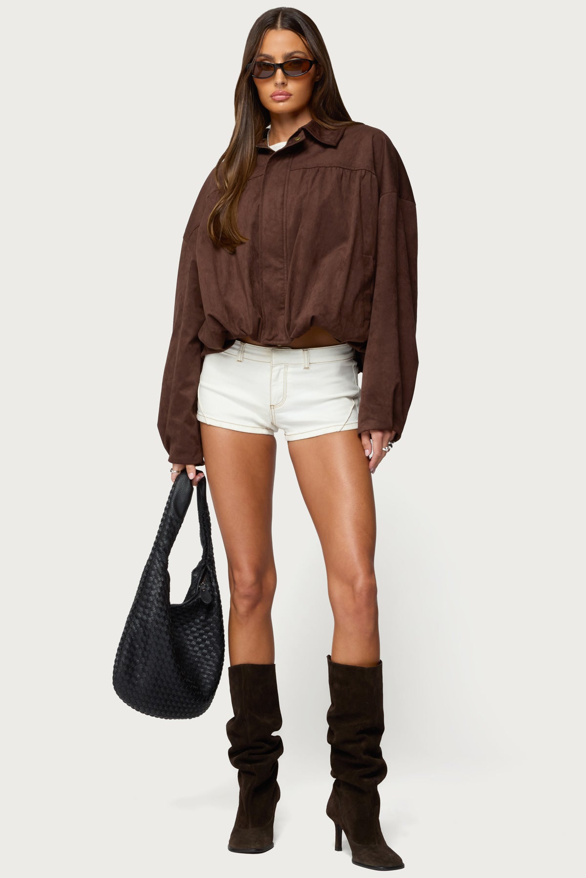 Alberta Faux Suede Bubble Jacket-Milans Time