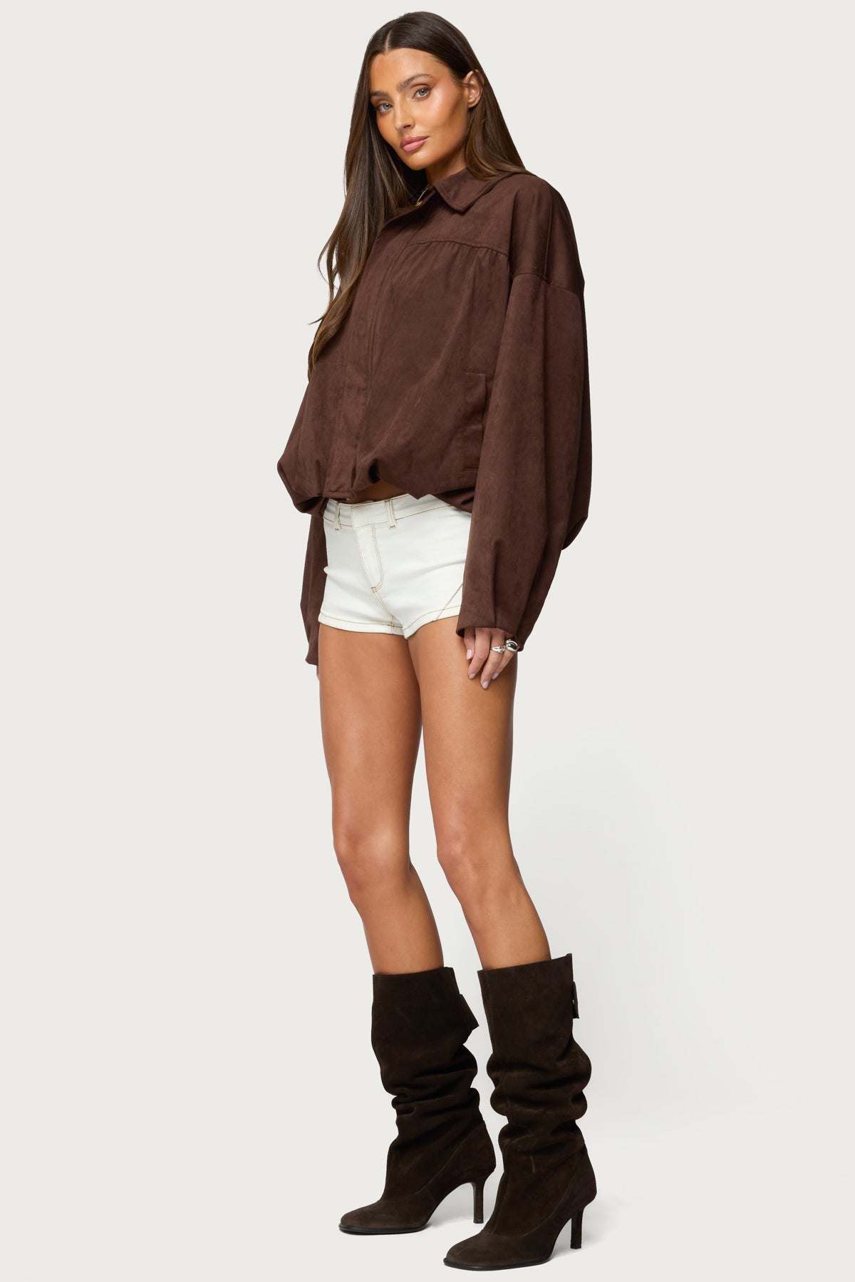 Alberta Faux Suede Bubble Jacket-Milans Time