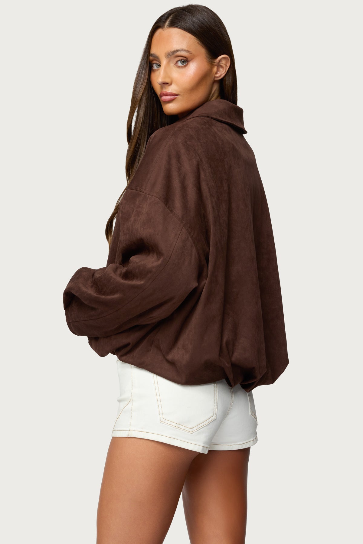 Alberta Faux Suede Bubble Jacket-Milans Time