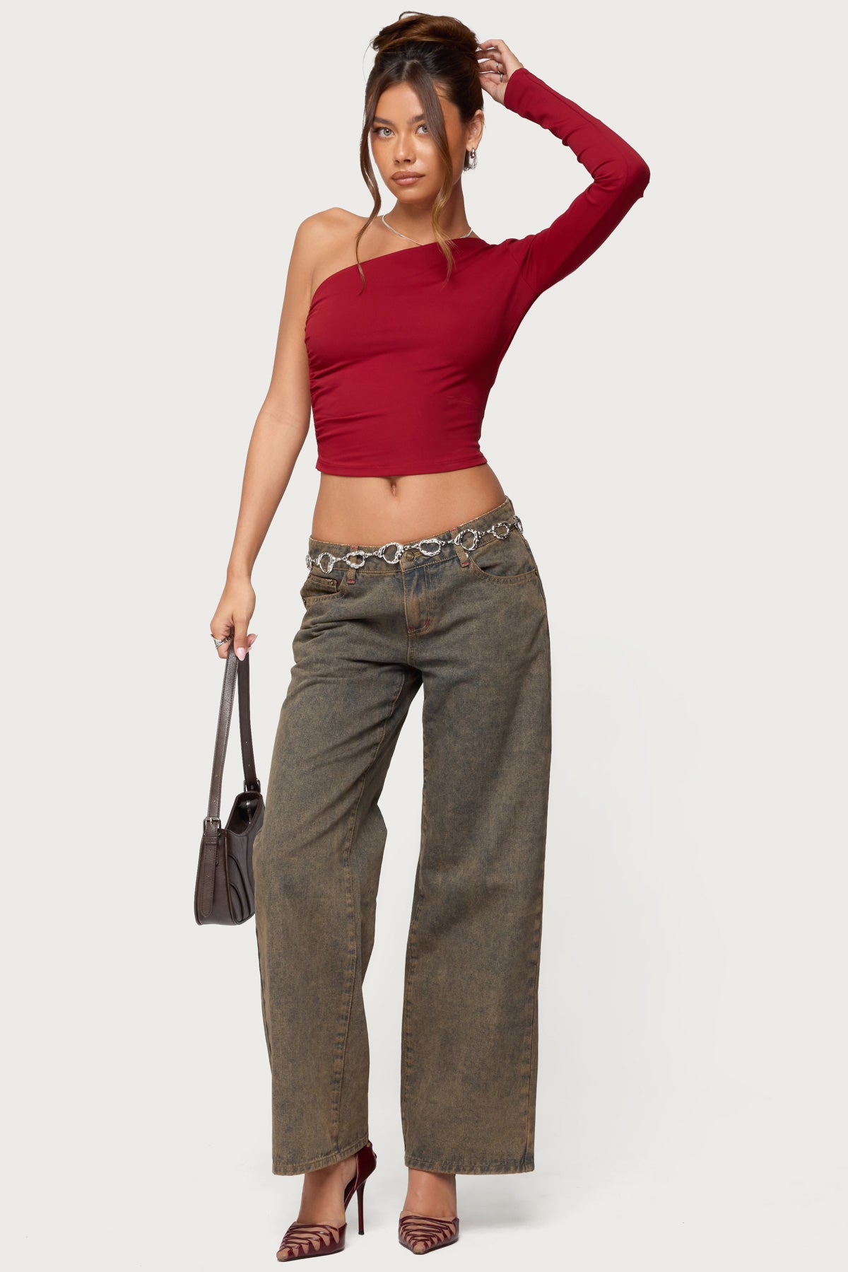 Mila Asymmetric Backless One Shoulder Top-Milans Time