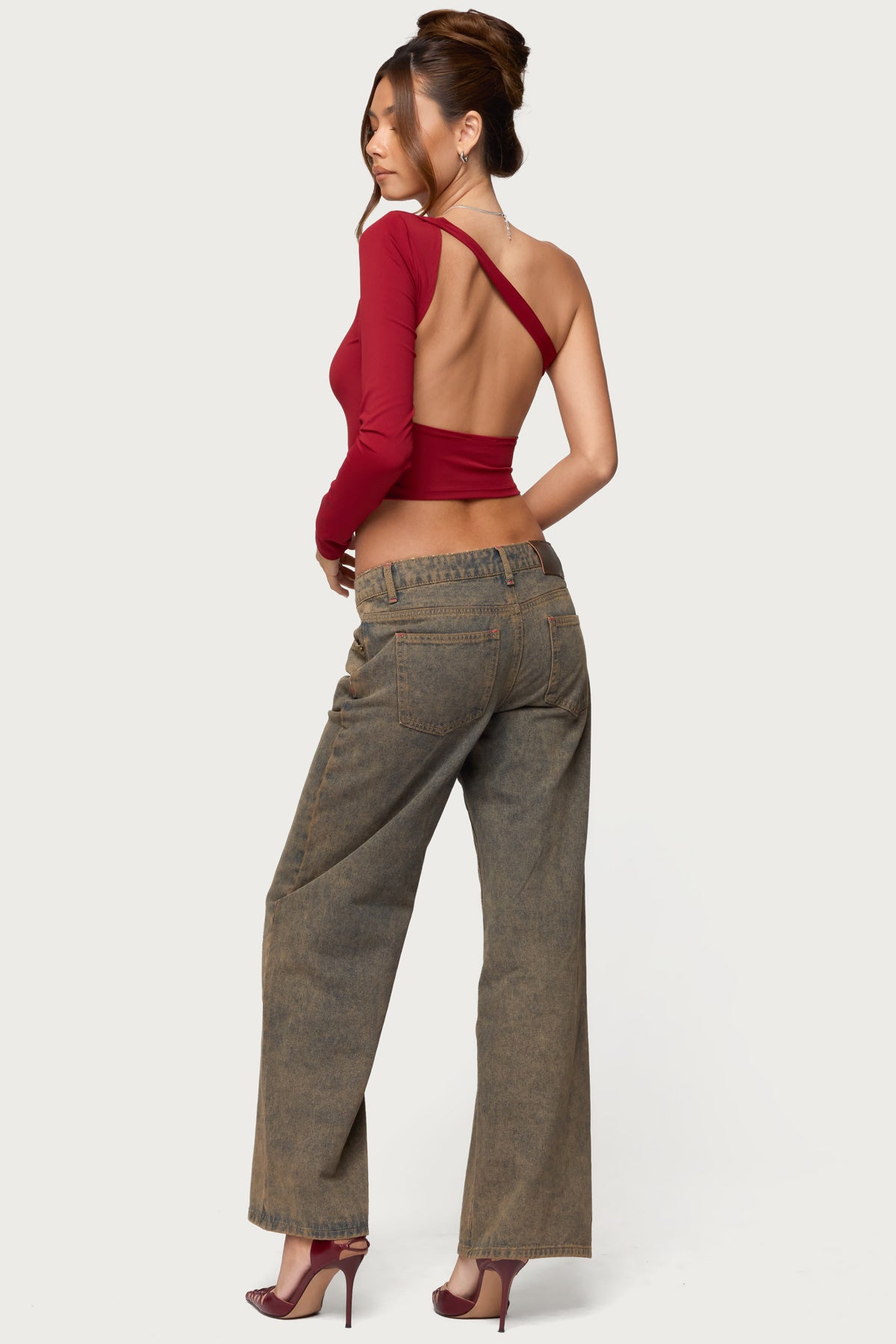 Mila Asymmetric Backless One Shoulder Top-Milans Time